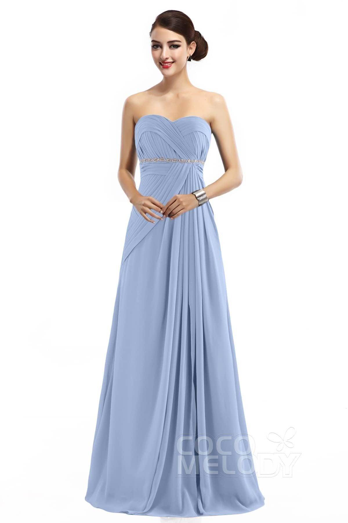 Sheath Floor Length Chiffon Bridesmaid Dress COZF14022