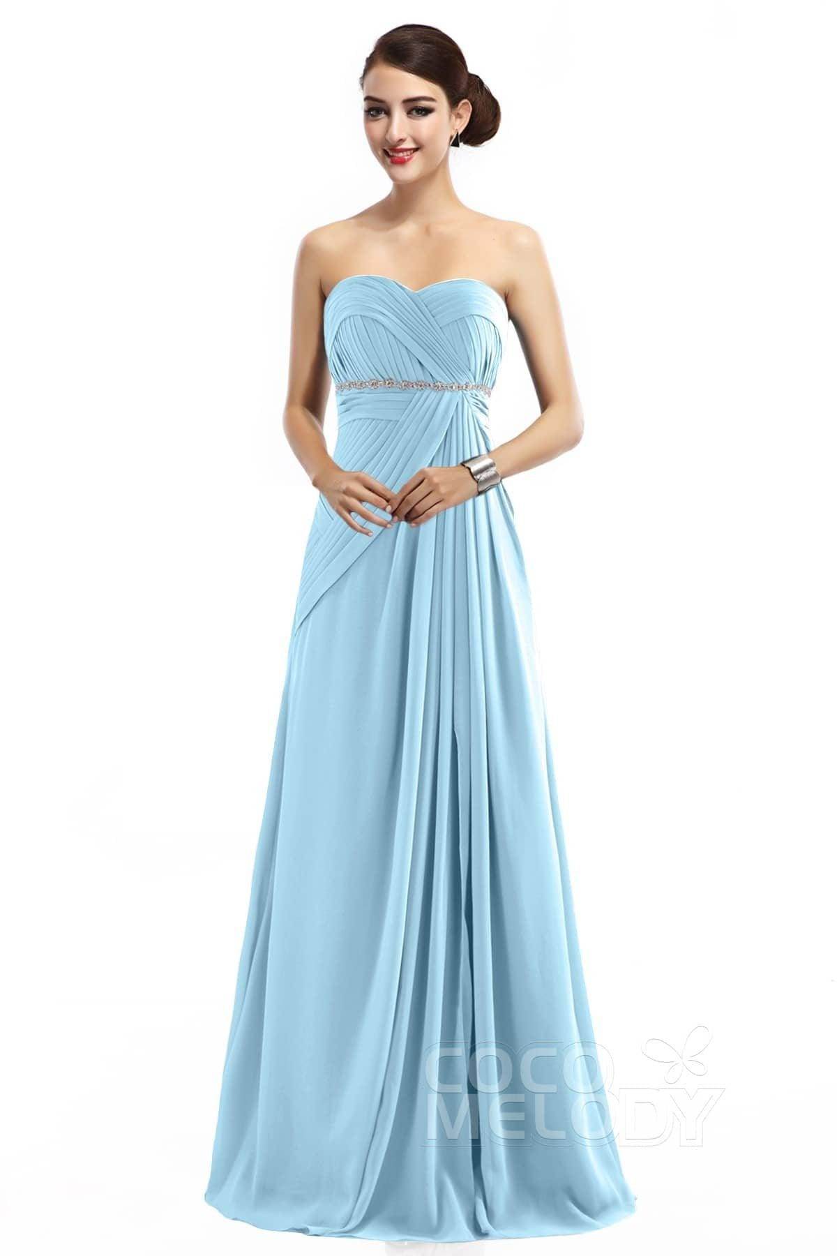 Sheath Floor Length Chiffon Bridesmaid Dress COZF14022