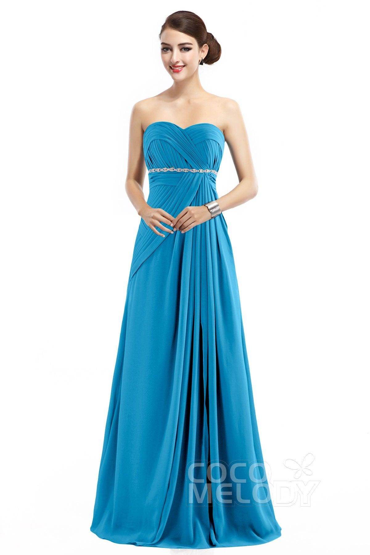 Sheath Floor Length Chiffon Bridesmaid Dress COZF14022
