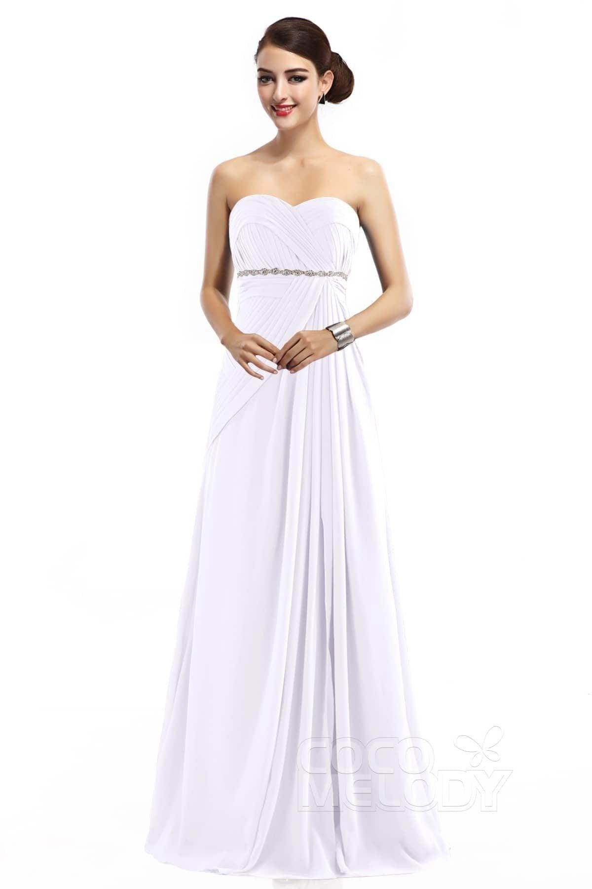 Sheath Floor Length Chiffon Bridesmaid Dress COZF14022