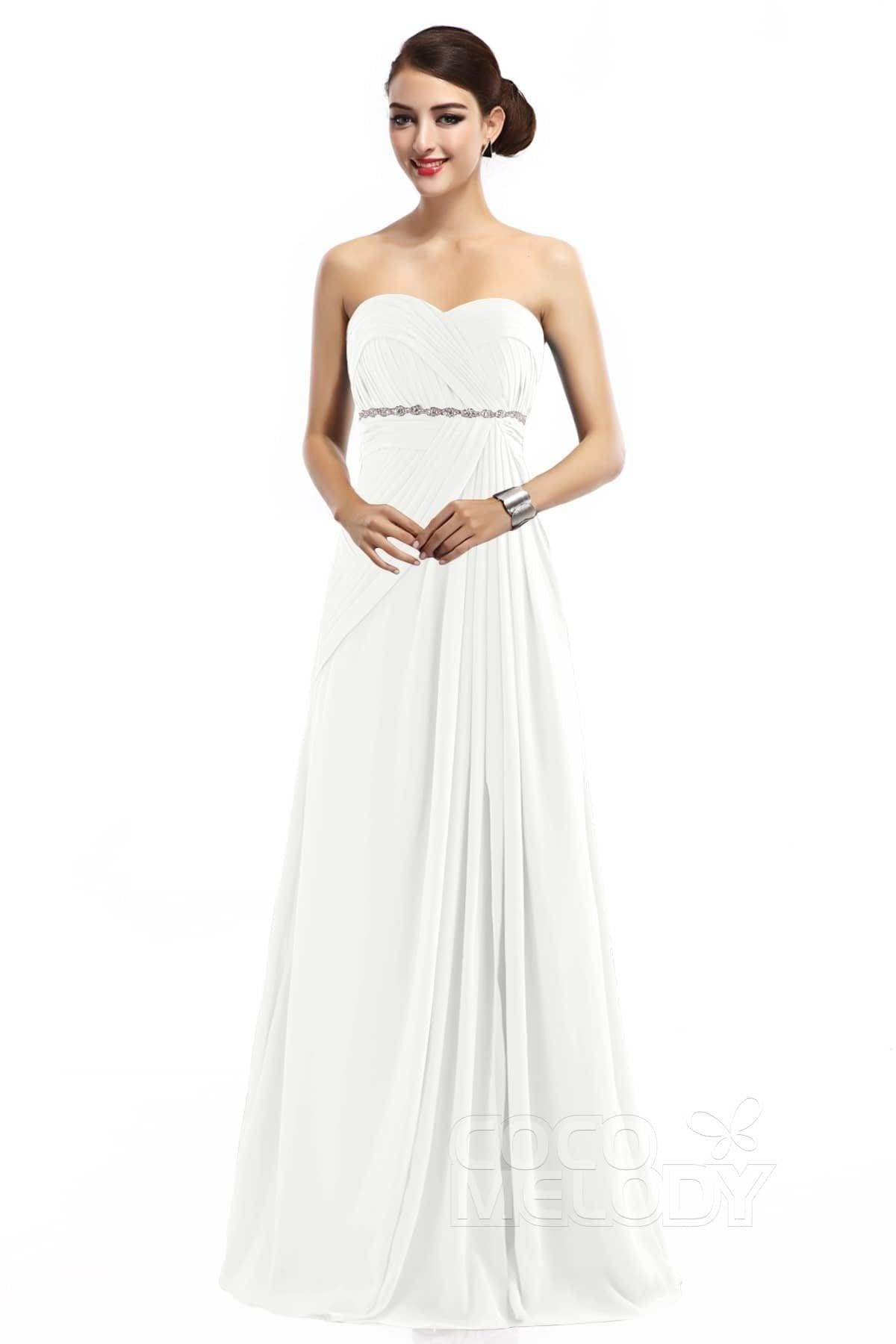Sheath Floor Length Chiffon Bridesmaid Dress COZF14022