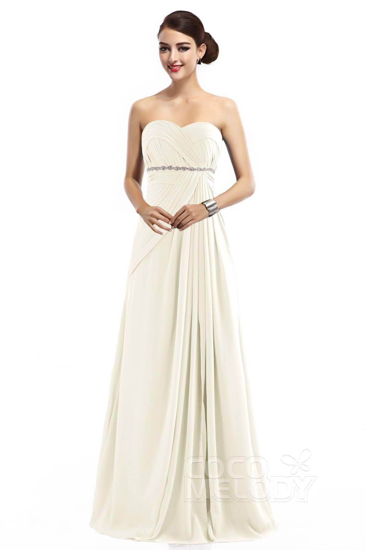 Sheath Floor Length Chiffon Bridesmaid Dress COZF14022