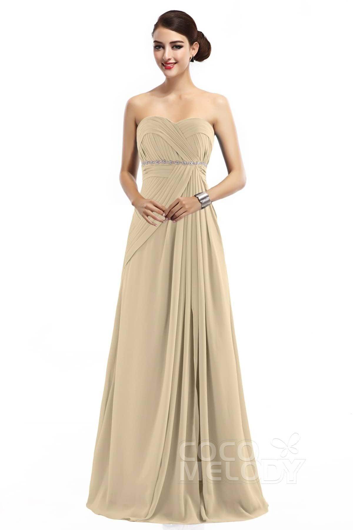 Sheath Floor Length Chiffon Bridesmaid Dress COZF14022