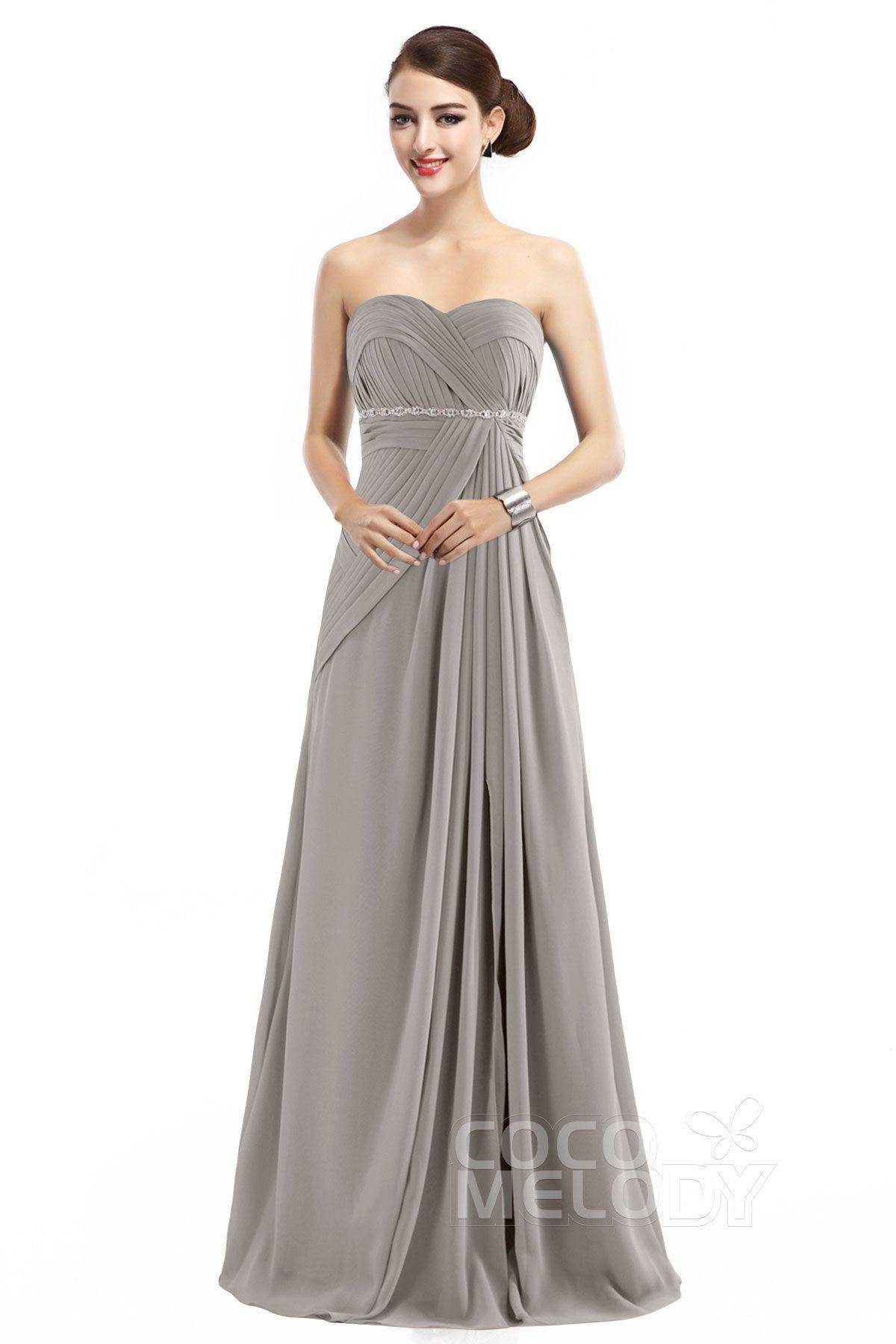 Sheath Floor Length Chiffon Bridesmaid Dress COZF14022
