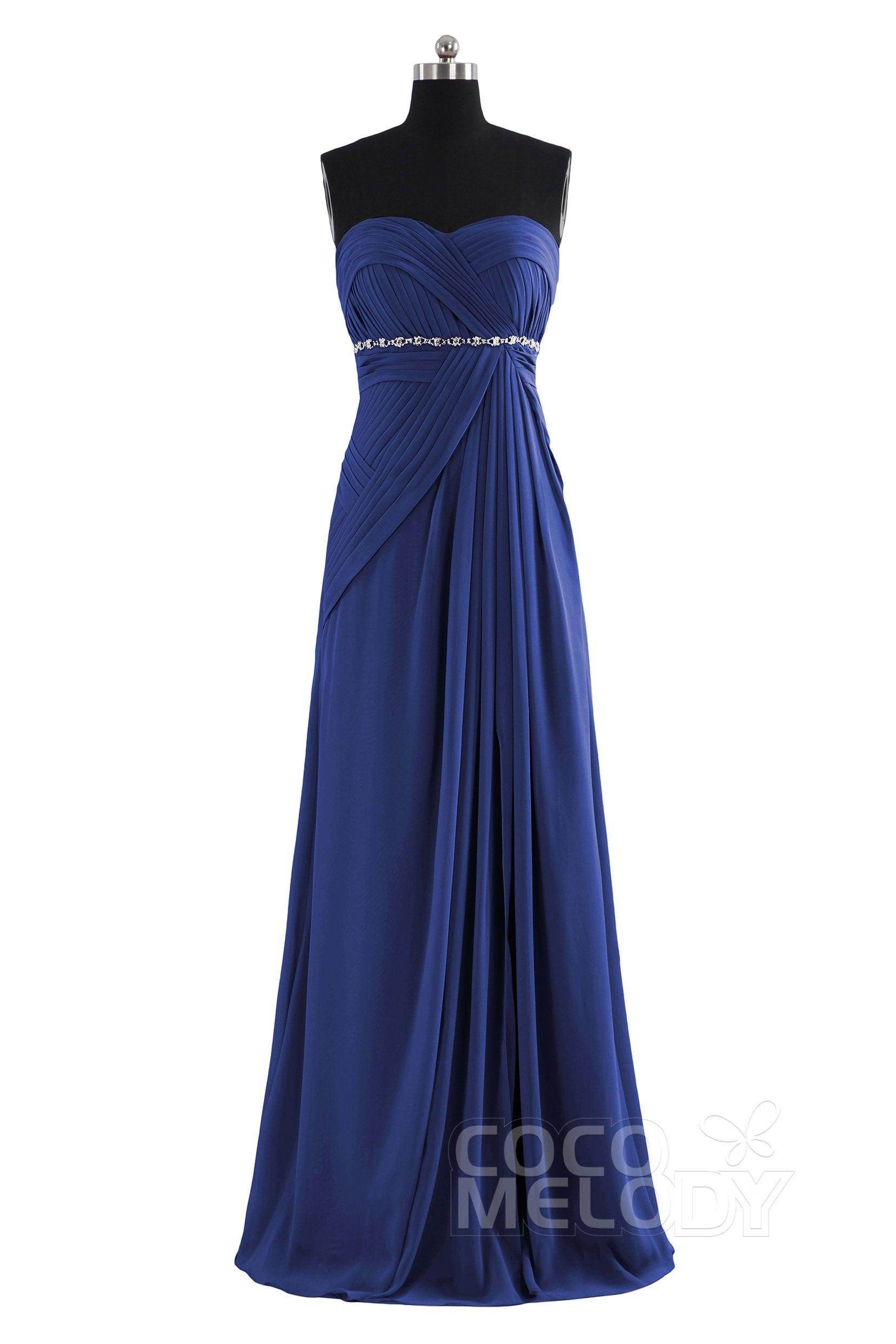 Sheath Floor Length Chiffon Bridesmaid Dress COZF14022