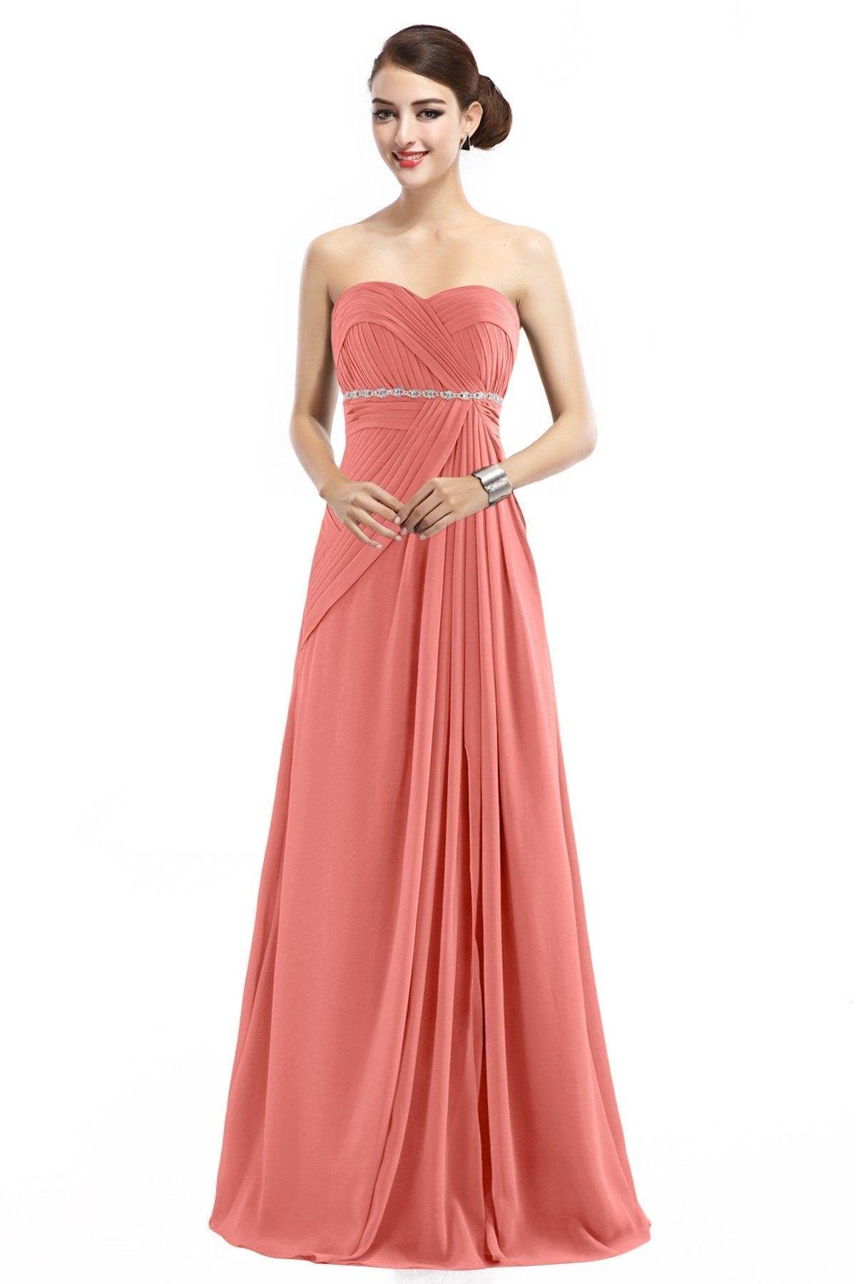 Sheath Floor Length Chiffon Bridesmaid Dress COZF14022