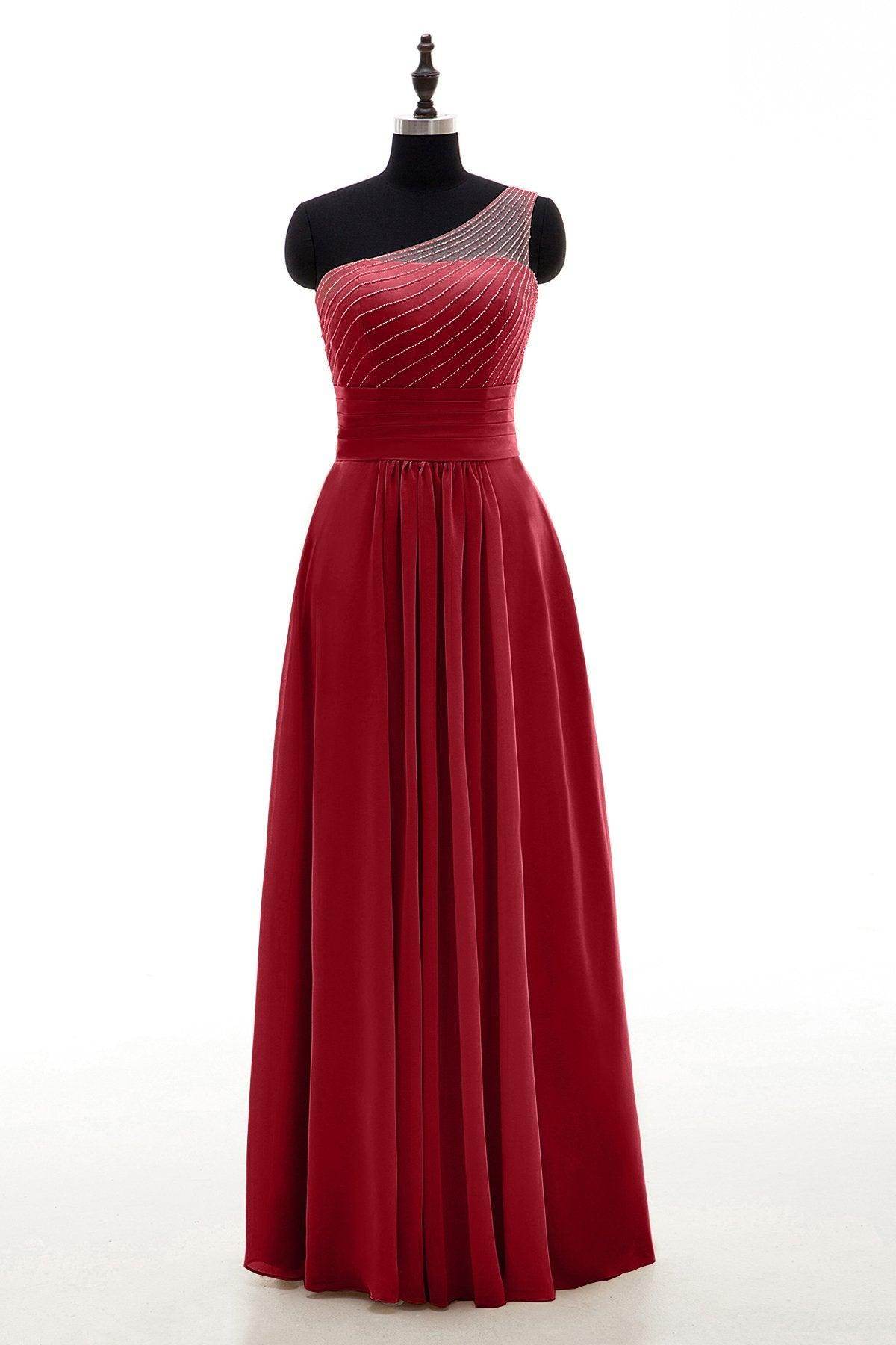 Sheath Floor Length Chiffon Bridesmaid Dress COZF1409A