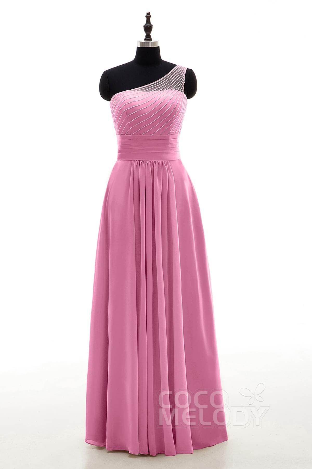Sheath Floor Length Chiffon Bridesmaid Dress COZF1409A