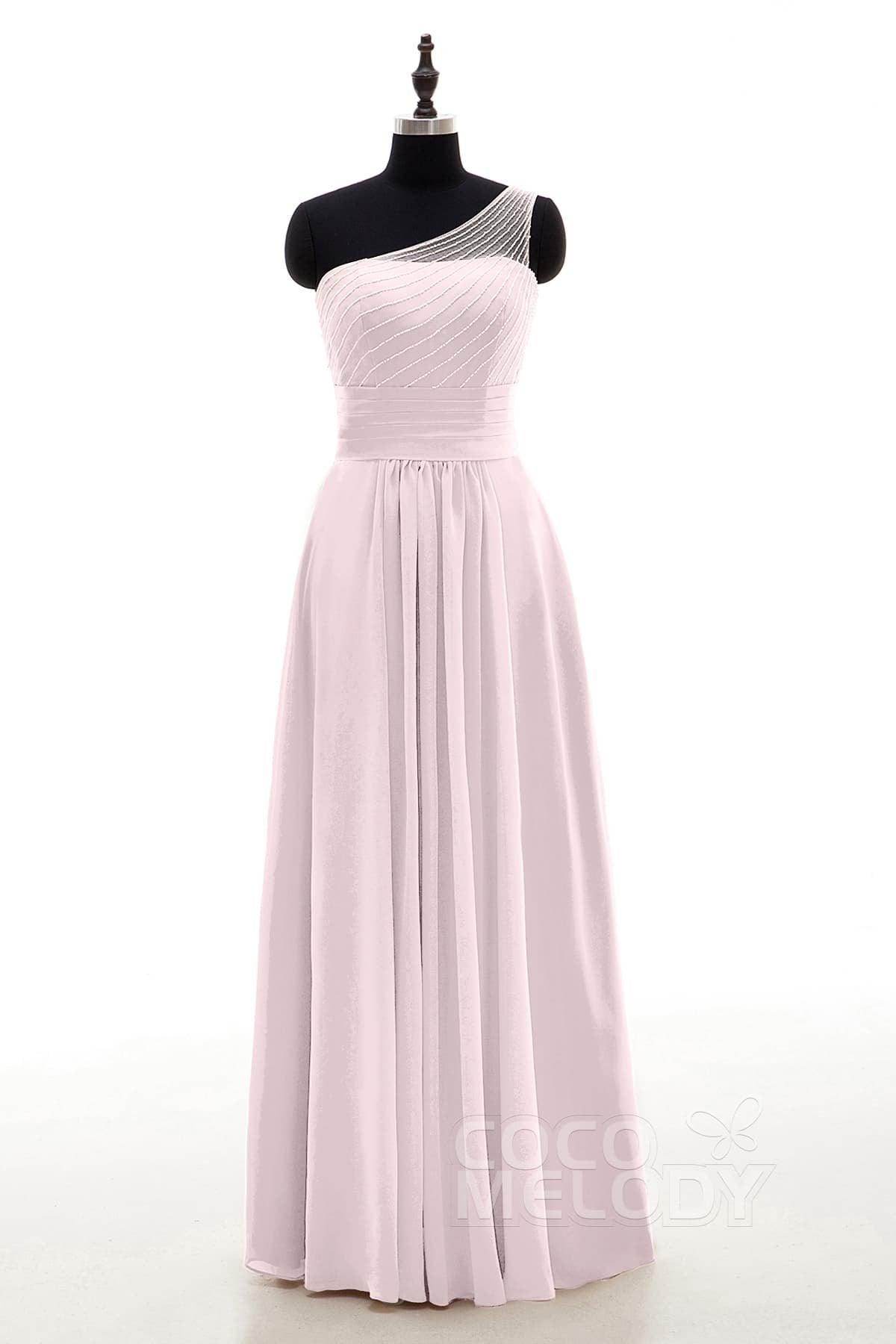 Sheath Floor Length Chiffon Bridesmaid Dress COZF1409A