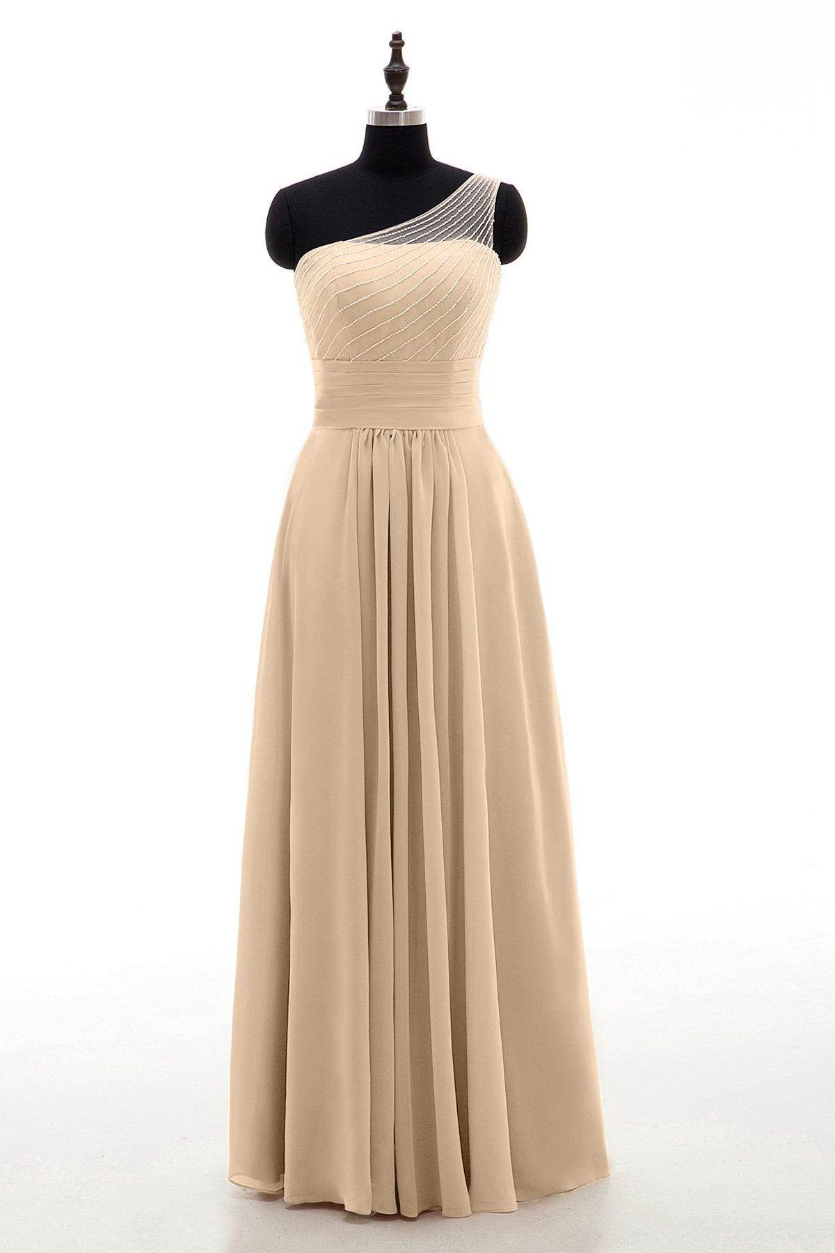 Sheath Floor Length Chiffon Bridesmaid Dress COZF1409A