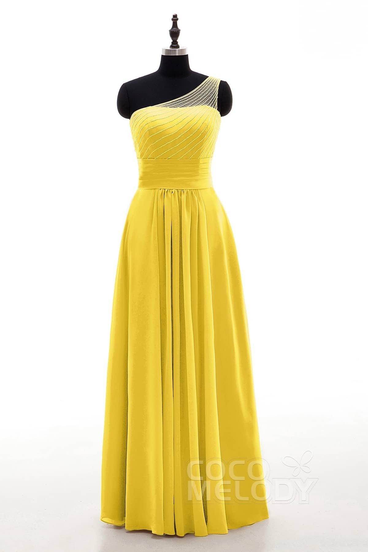 Sheath Floor Length Chiffon Bridesmaid Dress COZF1409A