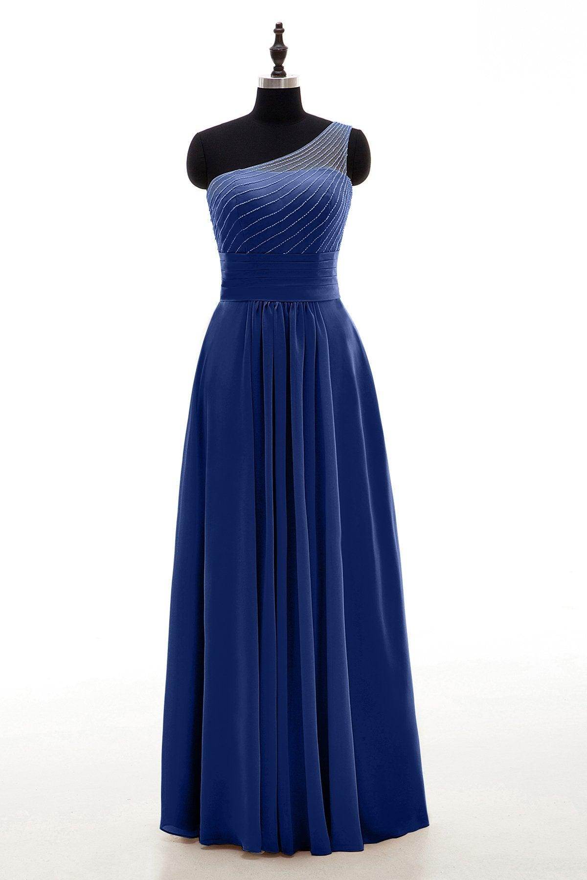 Sheath Floor Length Chiffon Bridesmaid Dress COZF1409A