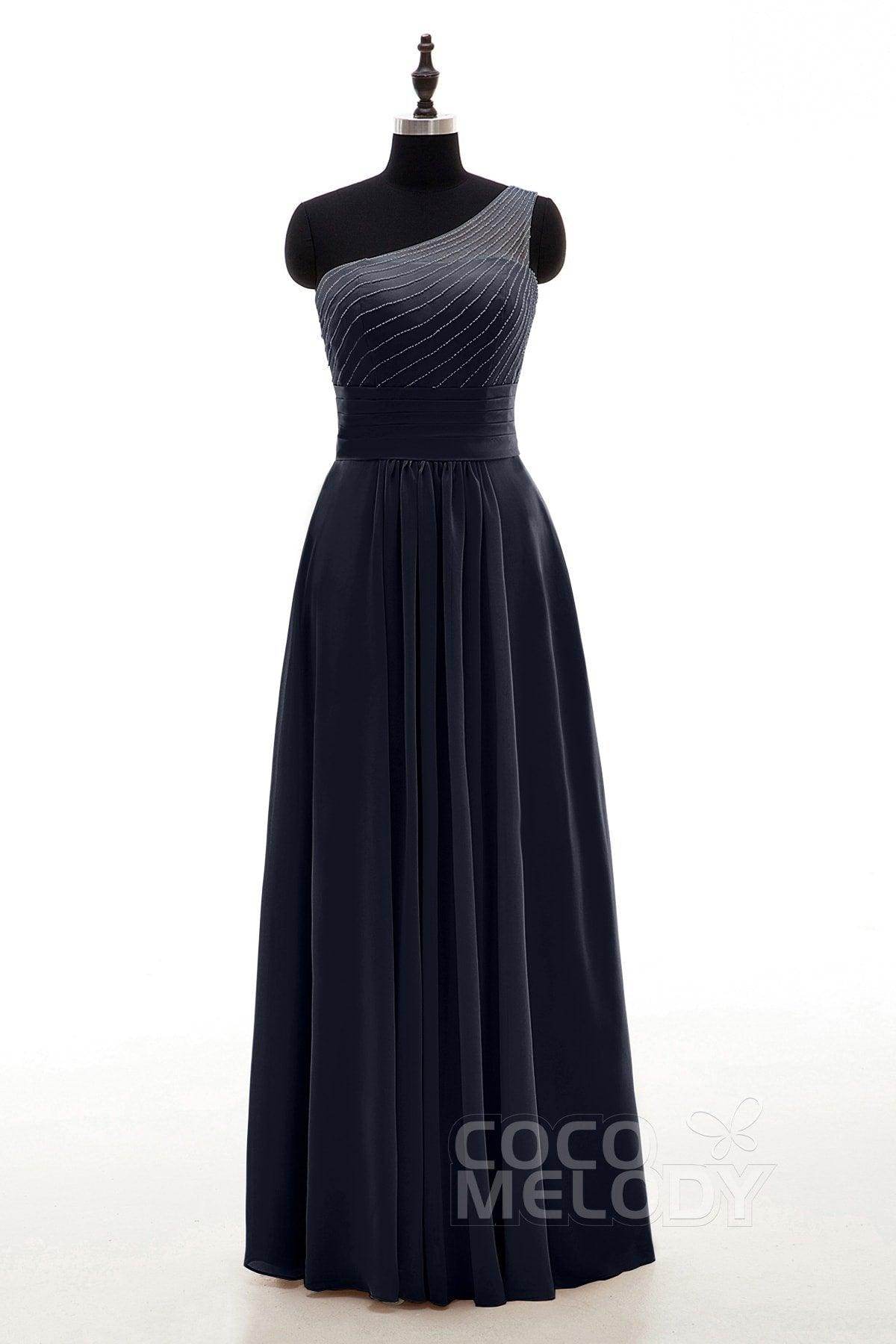 Sheath Floor Length Chiffon Bridesmaid Dress COZF1409A