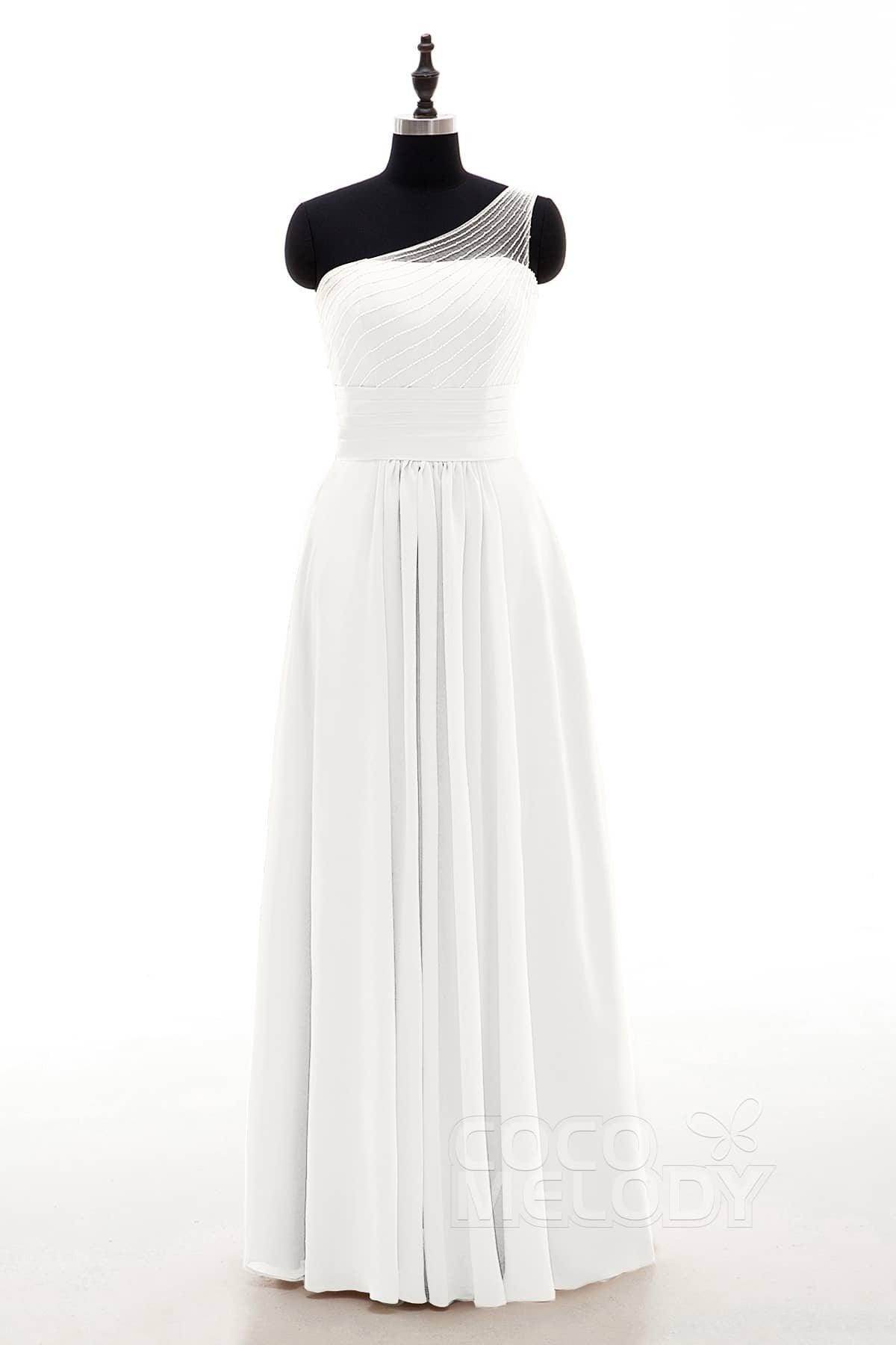 Sheath Floor Length Chiffon Bridesmaid Dress COZF1409A