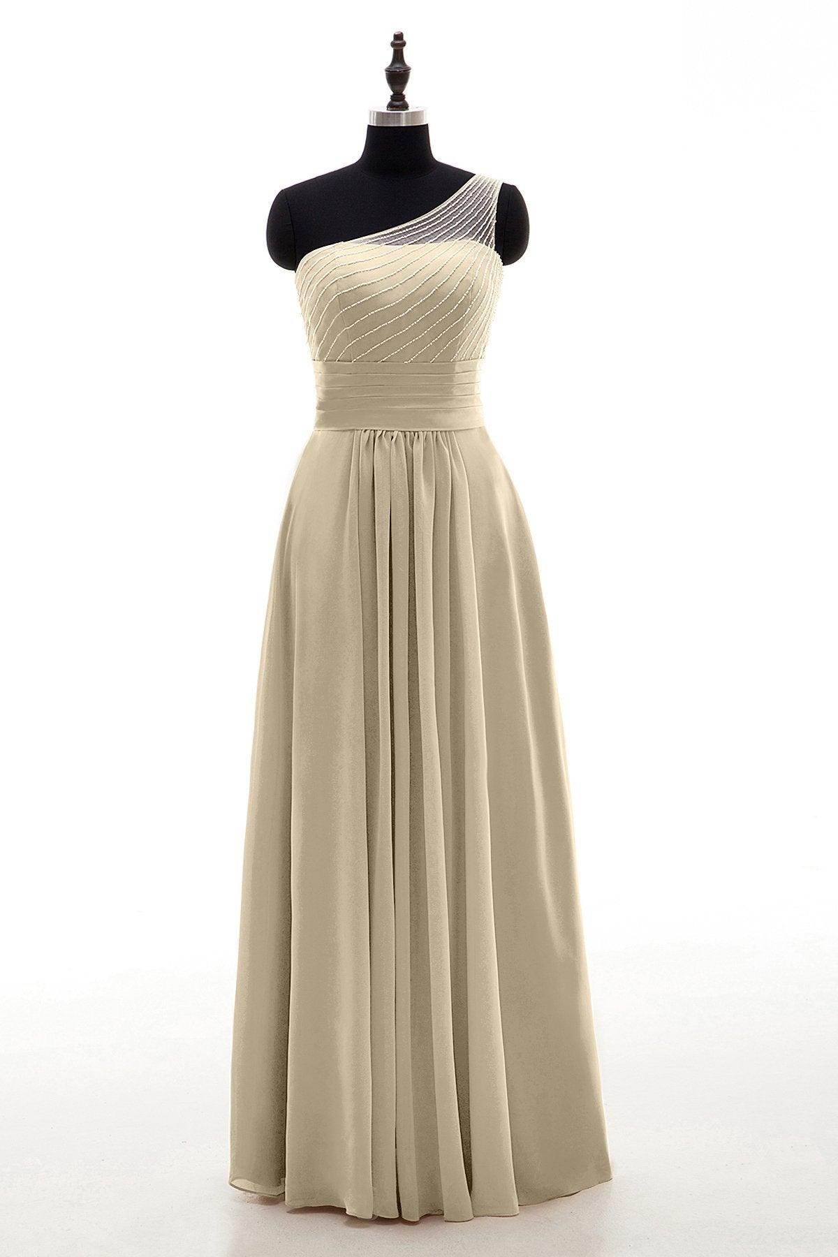 Sheath Floor Length Chiffon Bridesmaid Dress COZF1409A