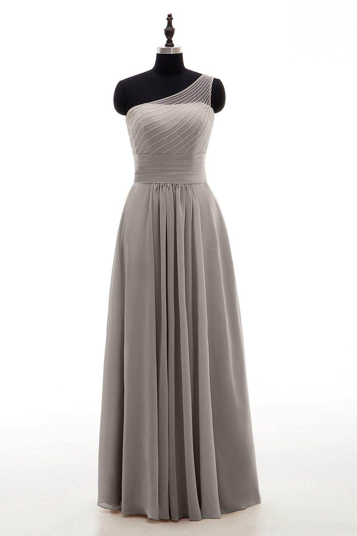 Sheath Floor Length Chiffon Bridesmaid Dress COZF1409A