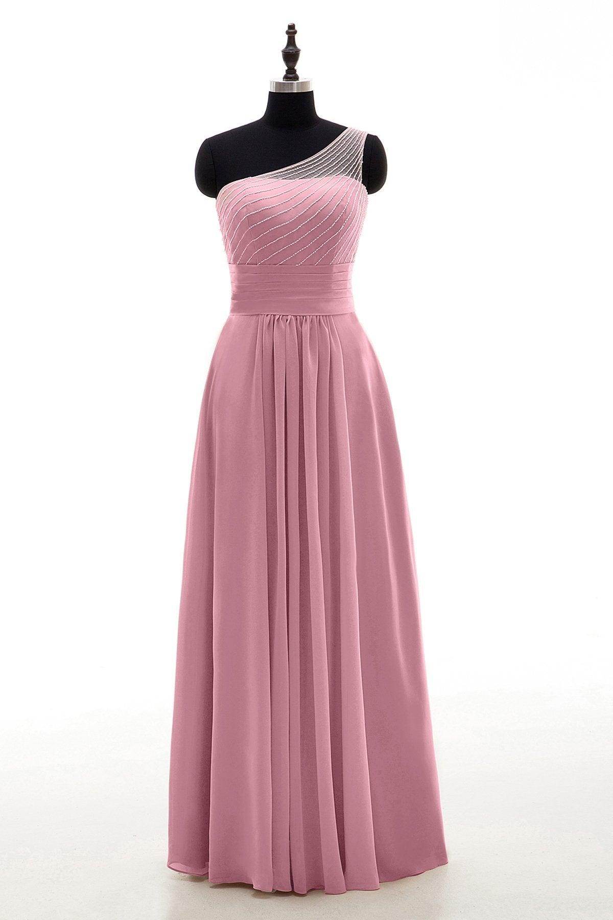 Sheath Floor Length Chiffon Bridesmaid Dress COZF1409A