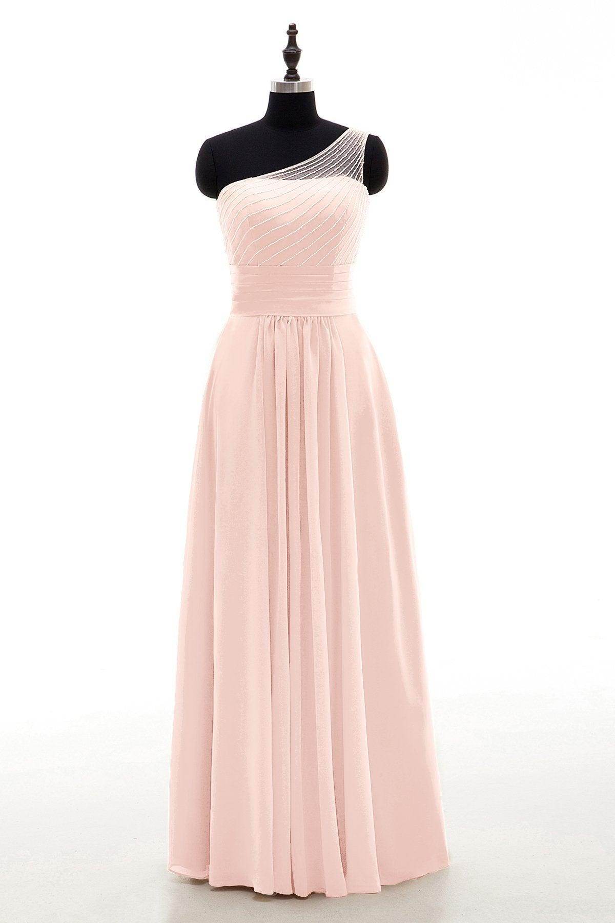 Sheath Floor Length Chiffon Bridesmaid Dress COZF1409A