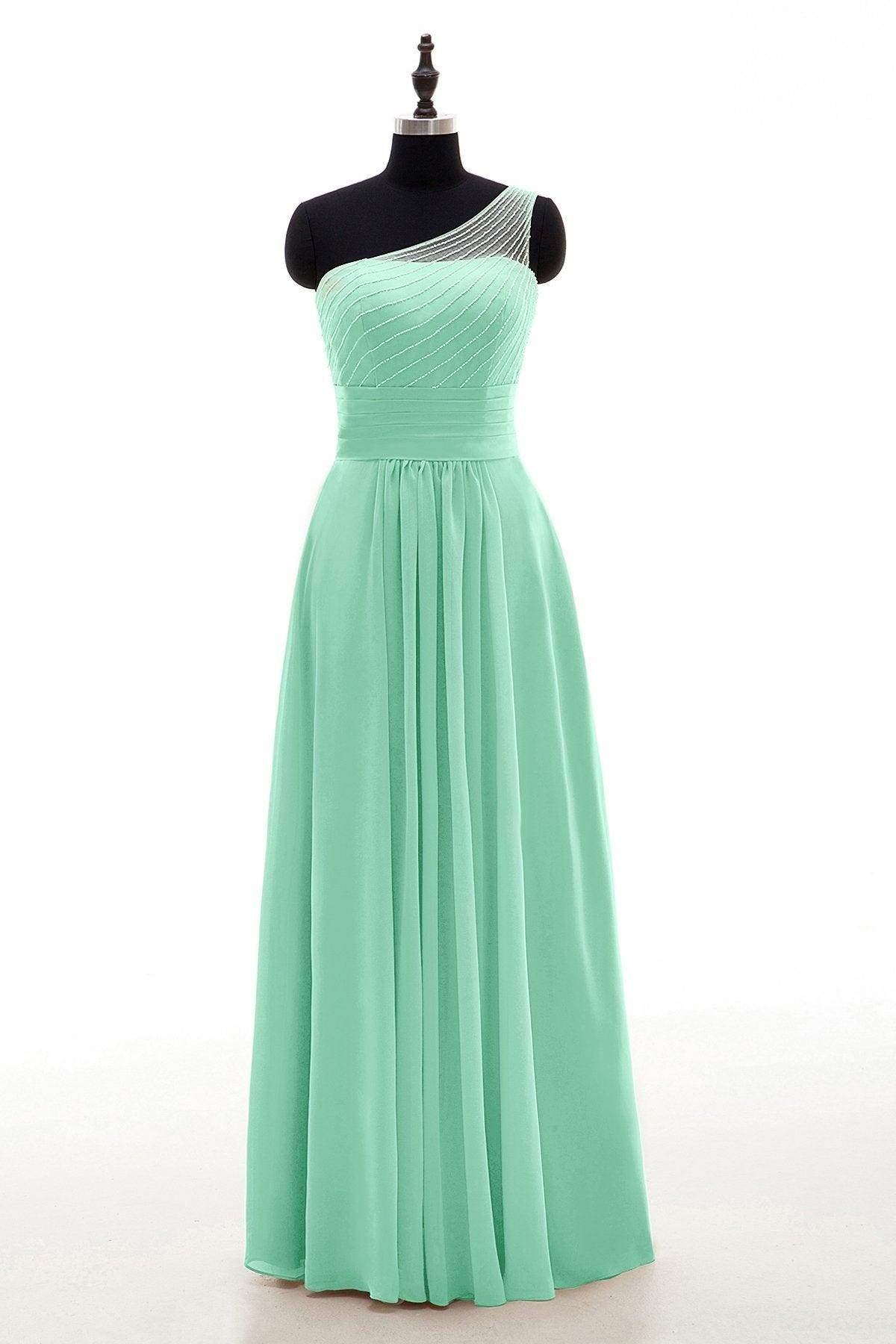 Sheath Floor Length Chiffon Bridesmaid Dress COZF1409A