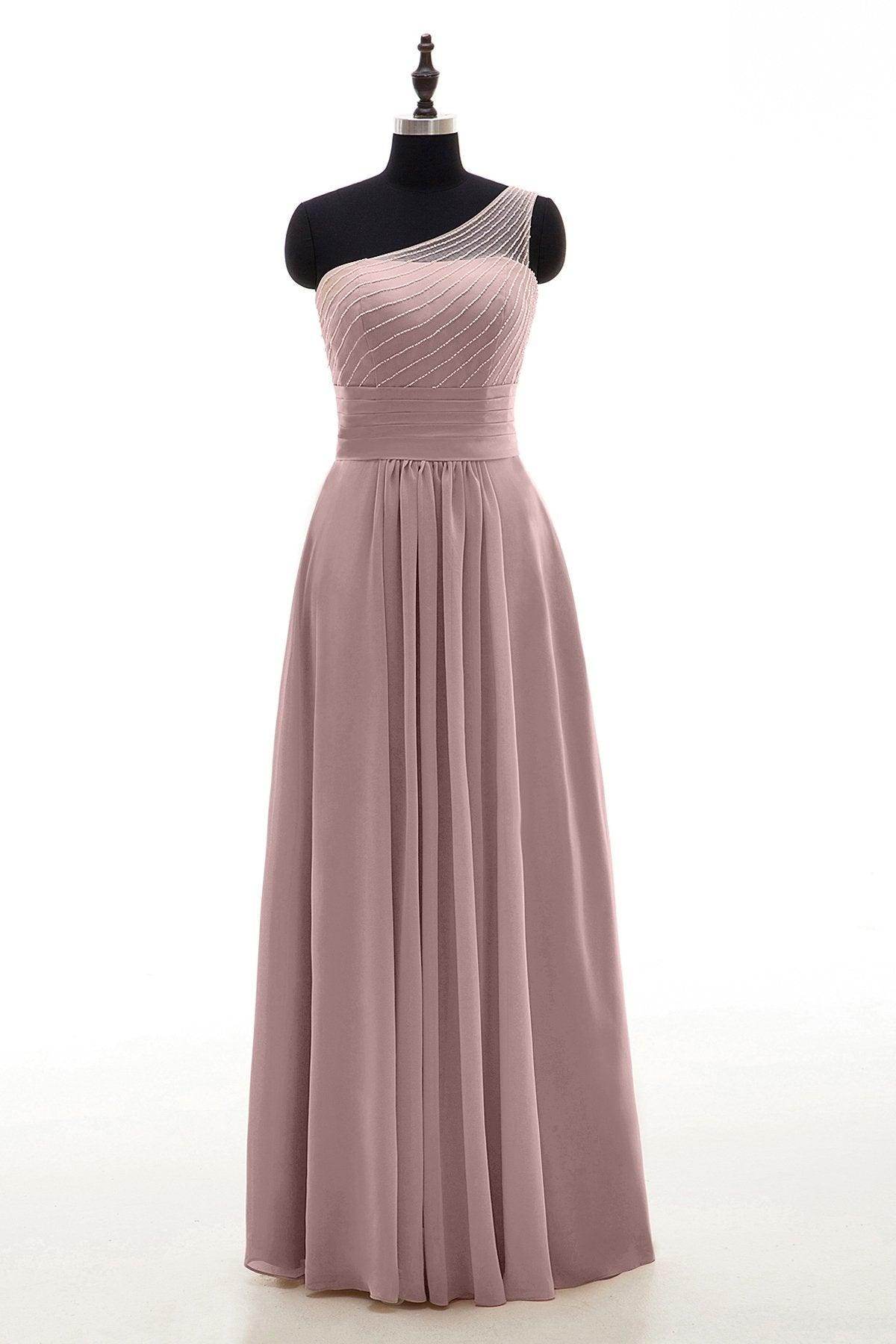 Sheath Floor Length Chiffon Bridesmaid Dress COZF1409A
