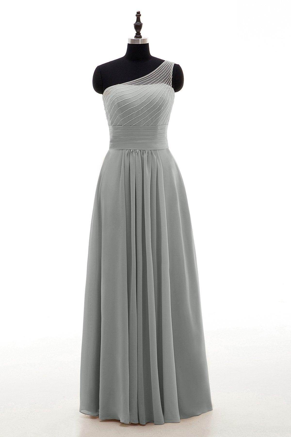 Sheath Floor Length Chiffon Bridesmaid Dress COZF1409A