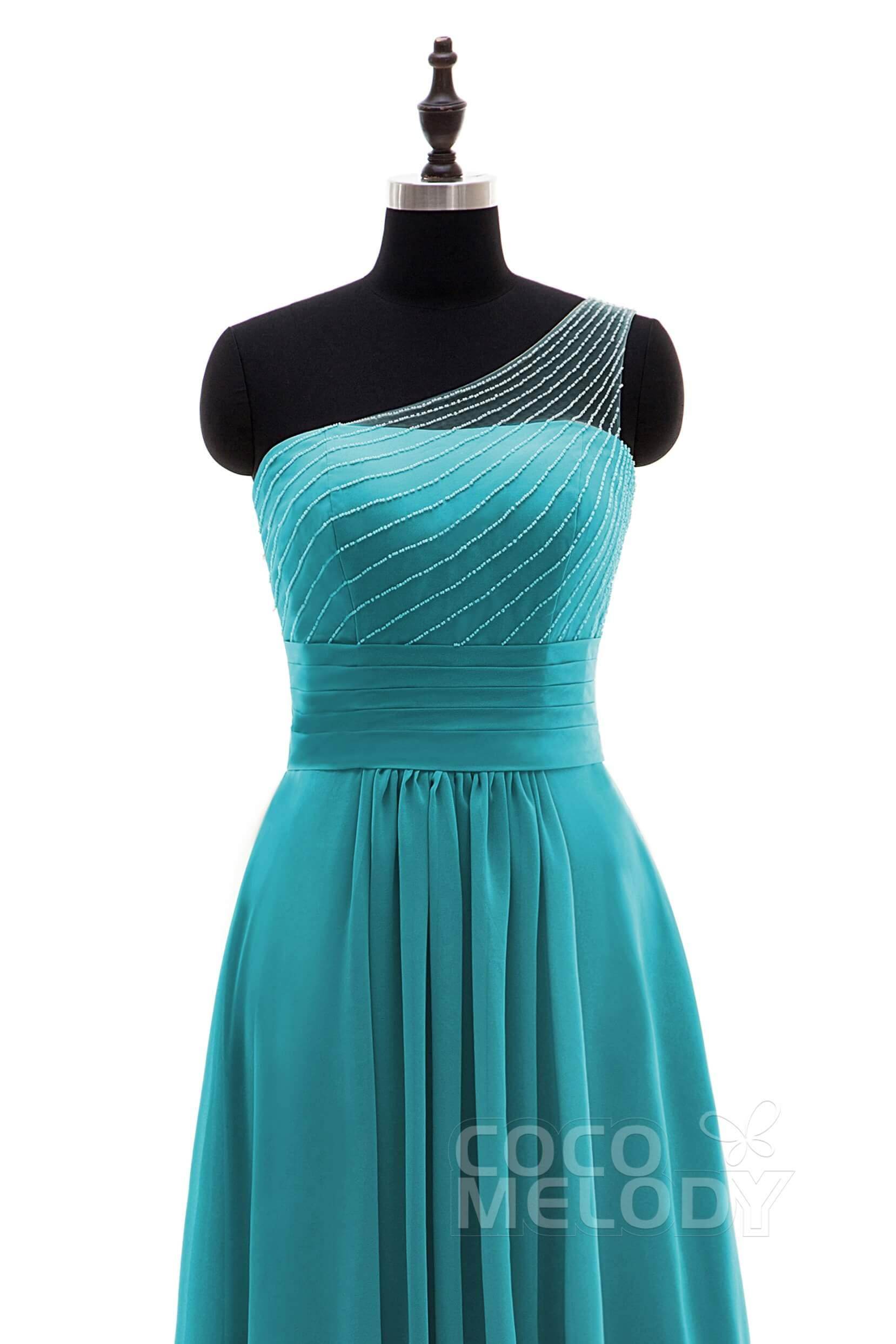 Sheath Floor Length Chiffon Bridesmaid Dress COZF1409A