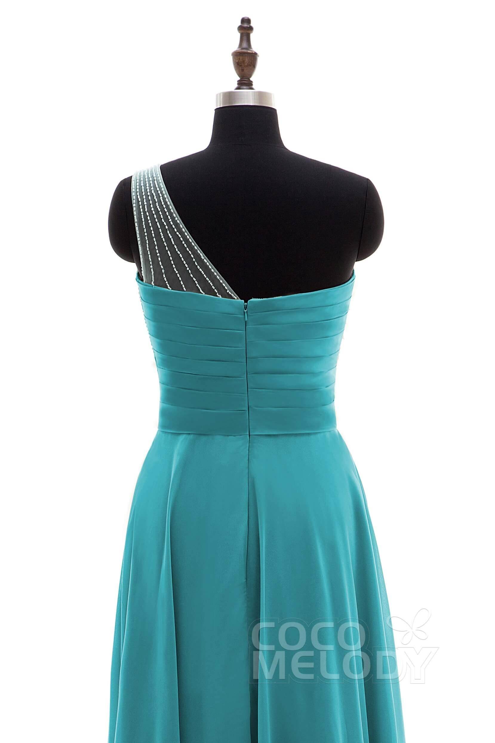 Sheath Floor Length Chiffon Bridesmaid Dress COZF1409A