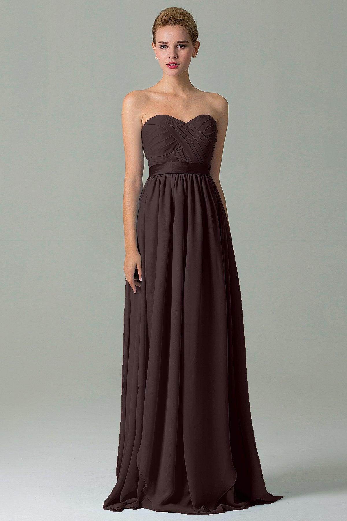 Sheath Floor Length Chiffon Bridesmaid Dress COZF140A1