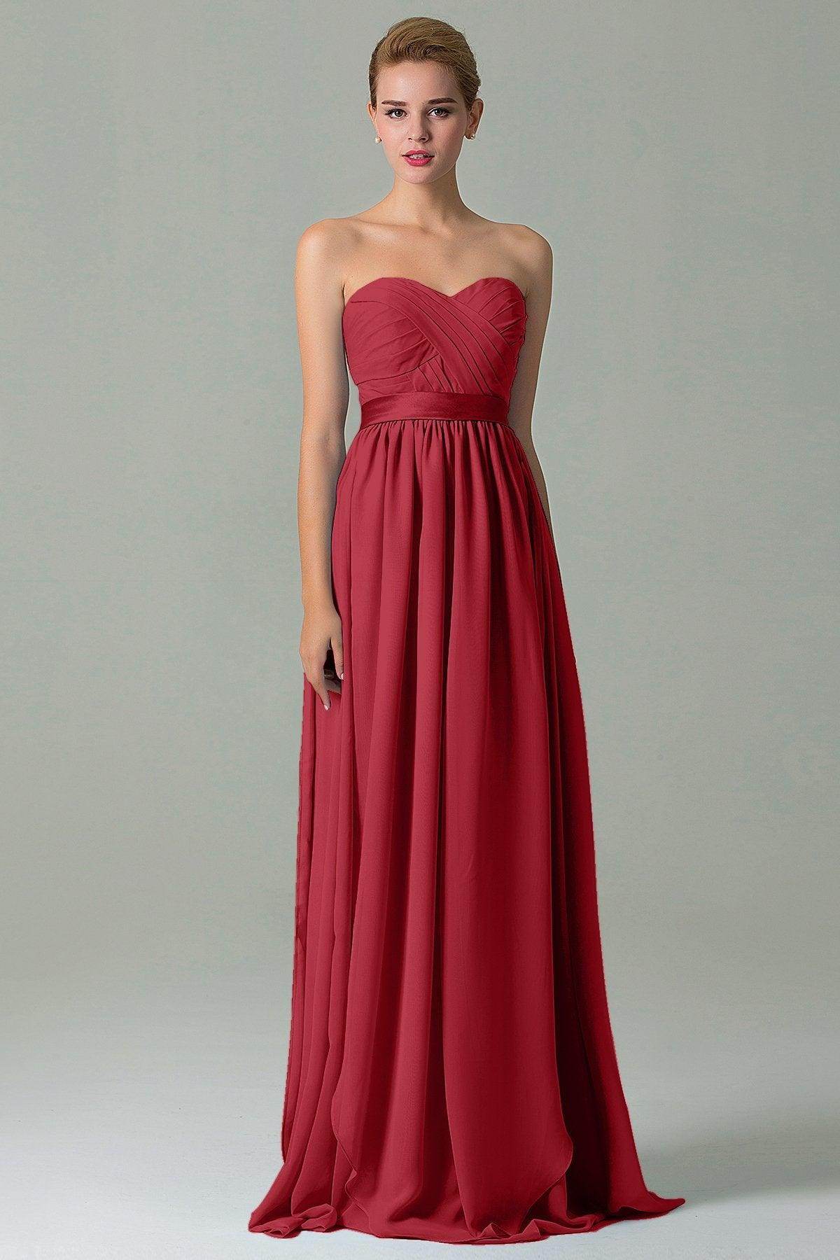 Sheath Floor Length Chiffon Bridesmaid Dress COZF140A1