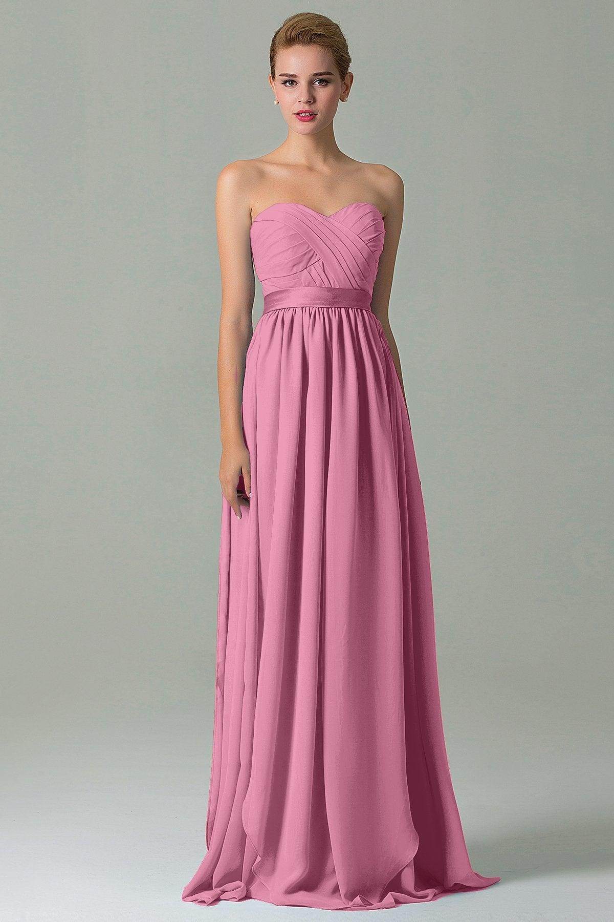 Sheath Floor Length Chiffon Bridesmaid Dress COZF140A1