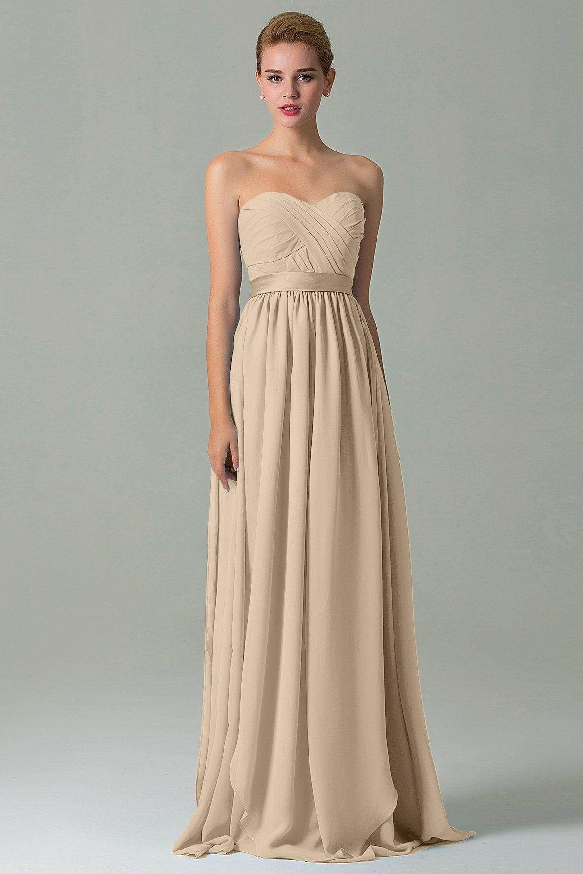 Sheath Floor Length Chiffon Bridesmaid Dress COZF140A1