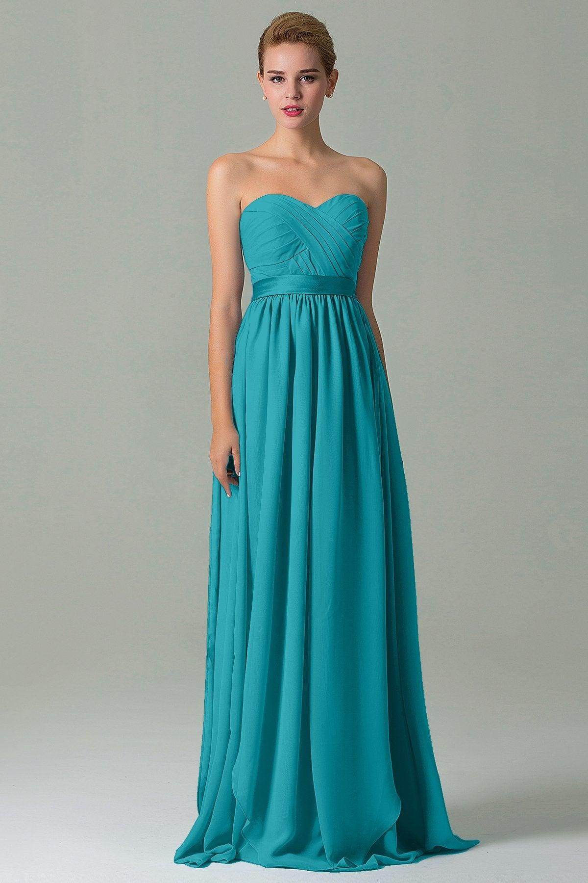 Sheath Floor Length Chiffon Bridesmaid Dress COZF140A1