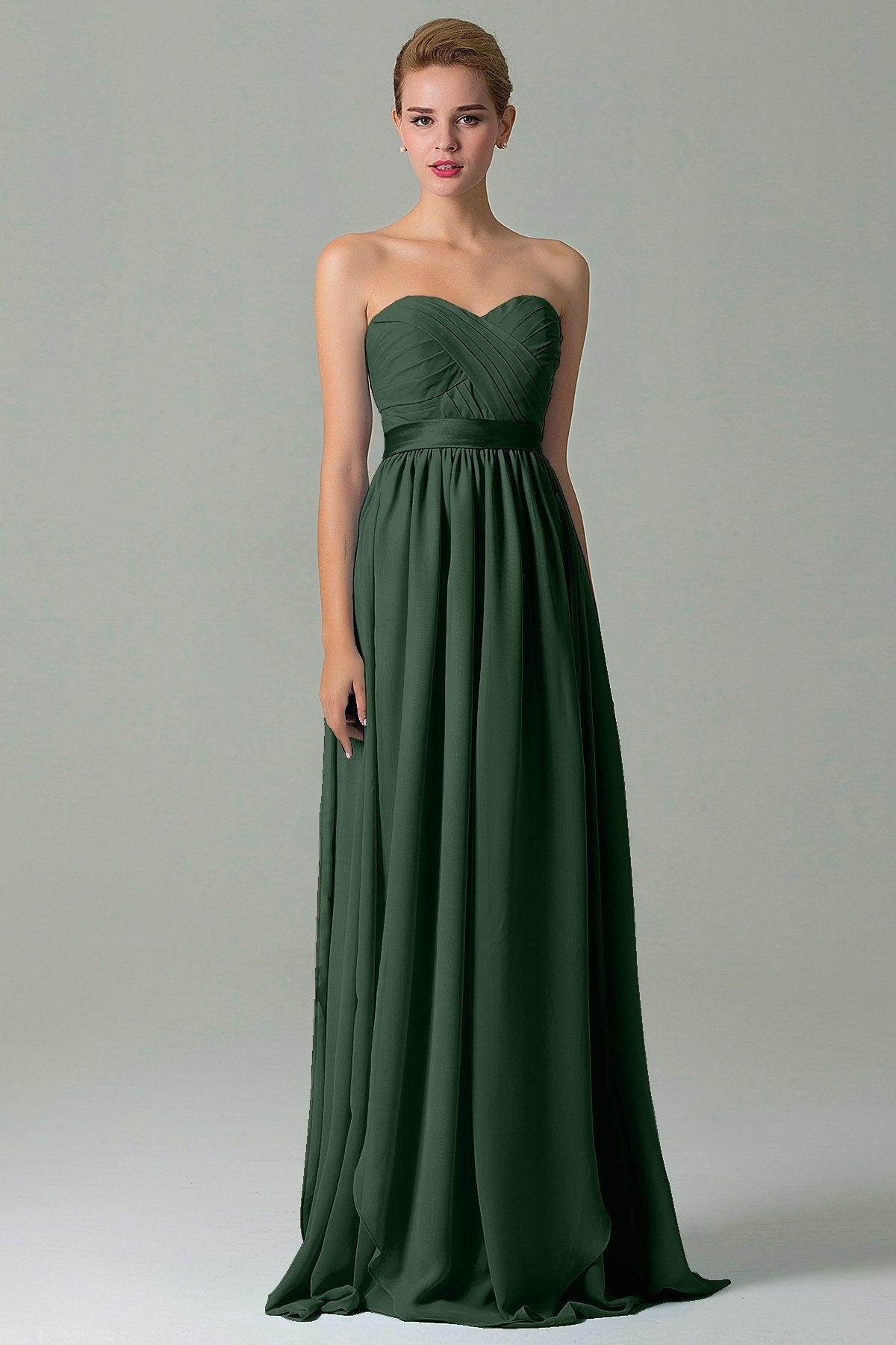 Sheath Floor Length Chiffon Bridesmaid Dress COZF140A1