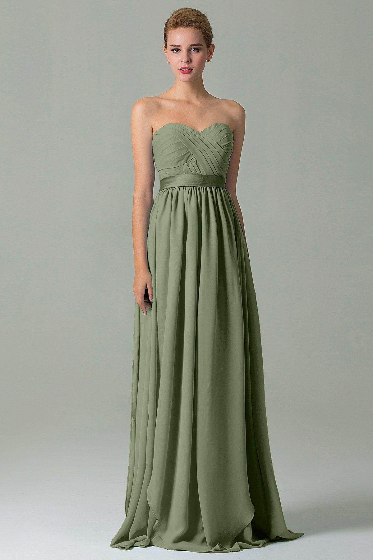 Sheath Floor Length Chiffon Bridesmaid Dress COZF140A1