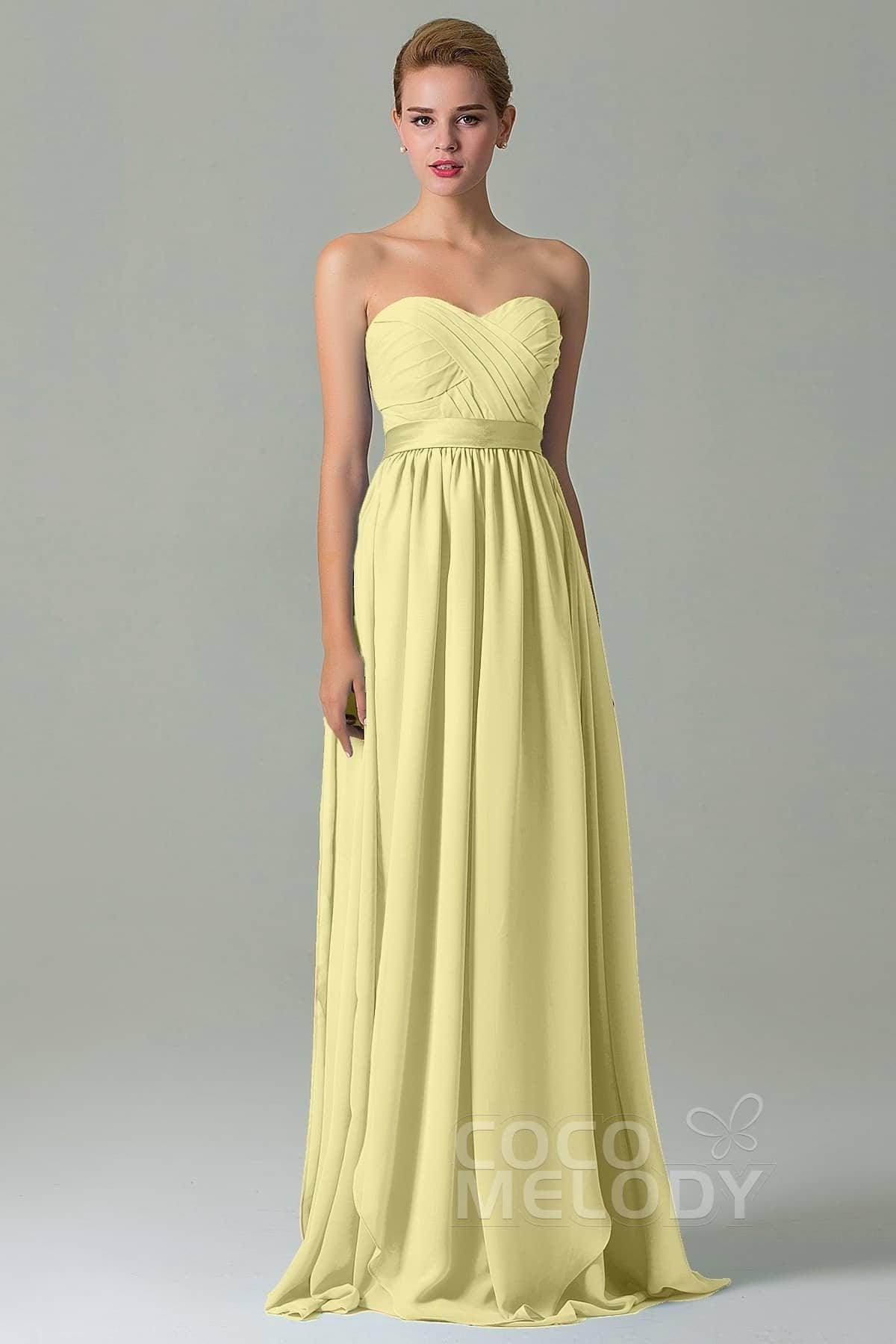 Sheath Floor Length Chiffon Bridesmaid Dress COZF140A1