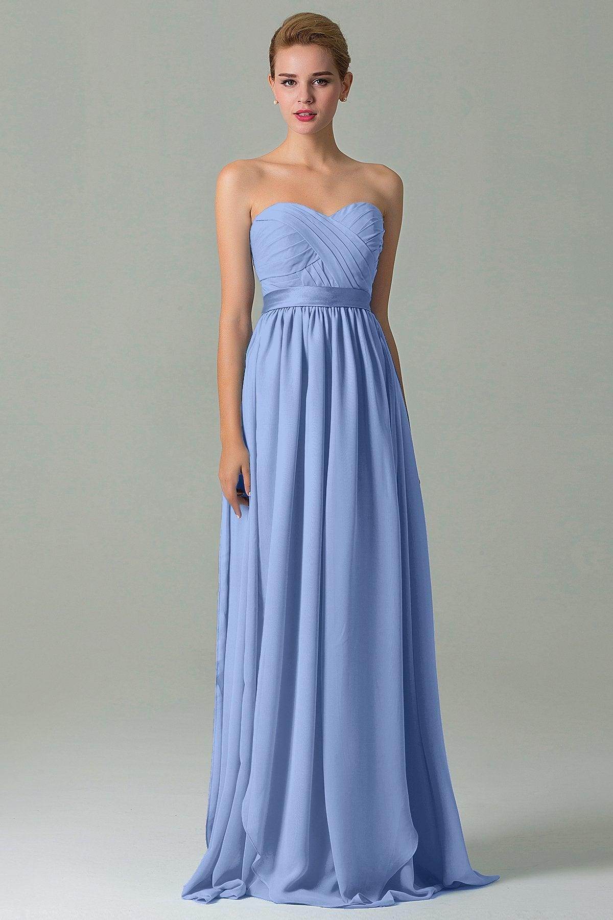 Sheath Floor Length Chiffon Bridesmaid Dress COZF140A1