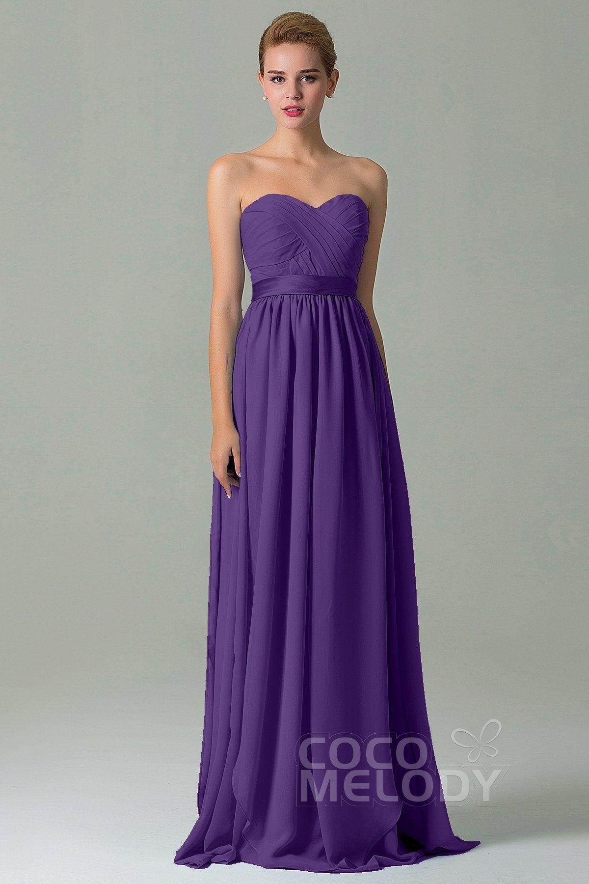Sheath Floor Length Chiffon Bridesmaid Dress COZF140A1