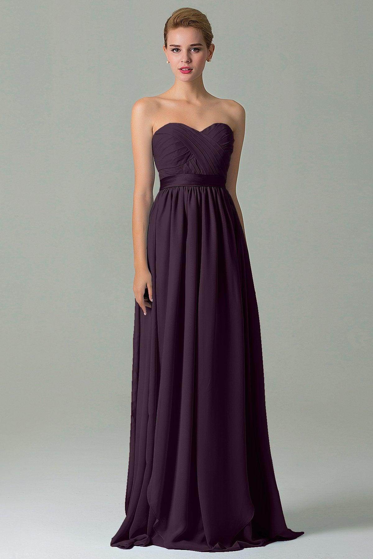Sheath Floor Length Chiffon Bridesmaid Dress COZF140A1