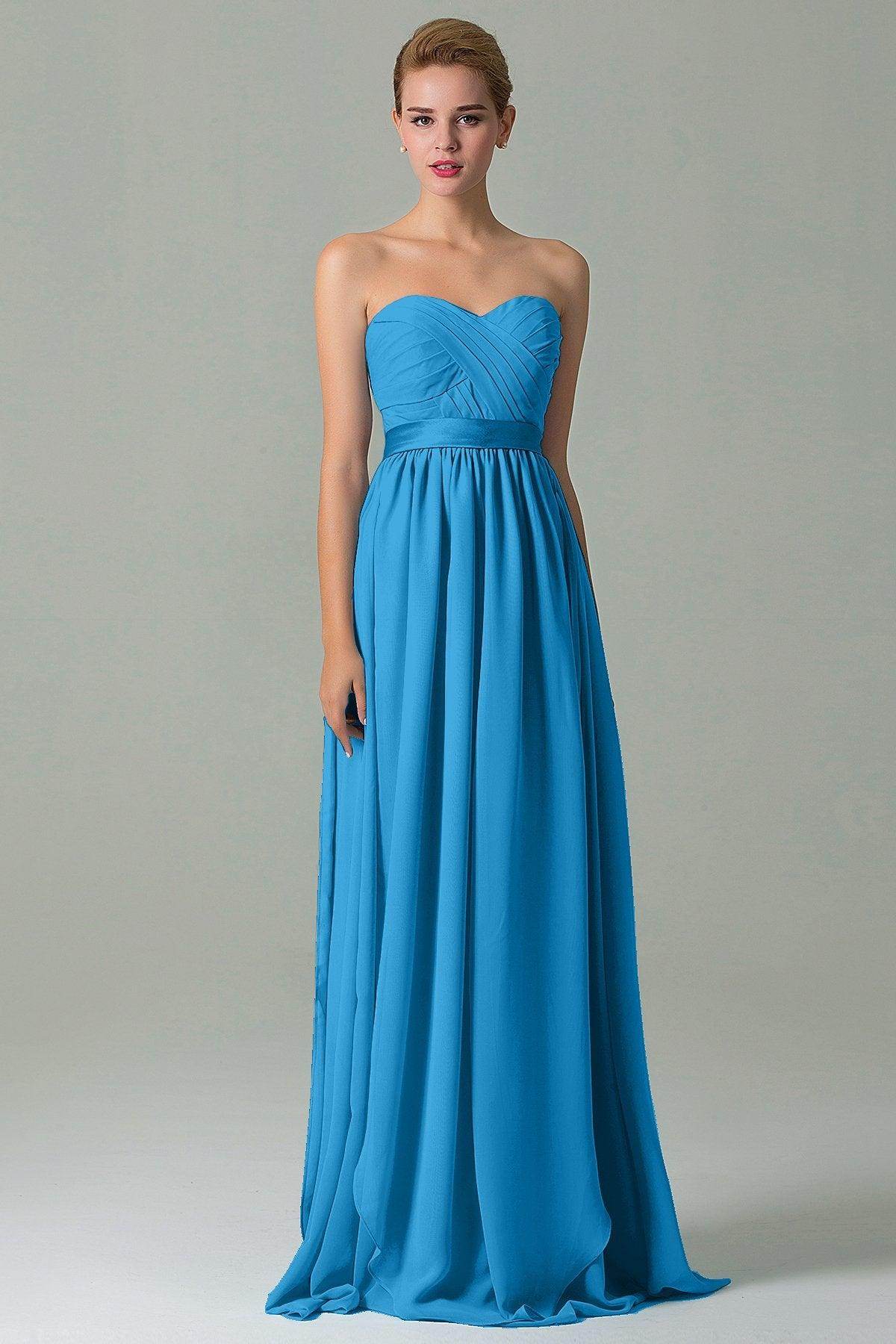 Sheath Floor Length Chiffon Bridesmaid Dress COZF140A1