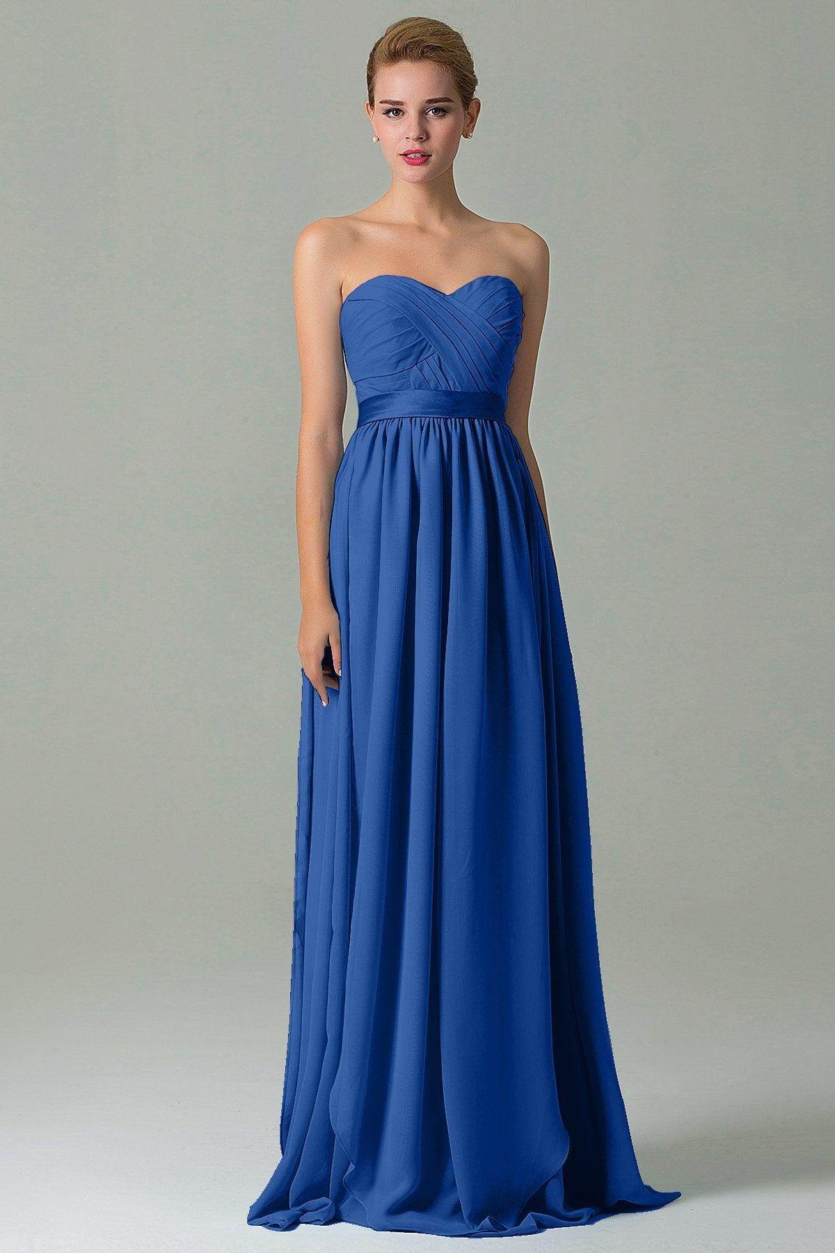 Sheath Floor Length Chiffon Bridesmaid Dress COZF140A1