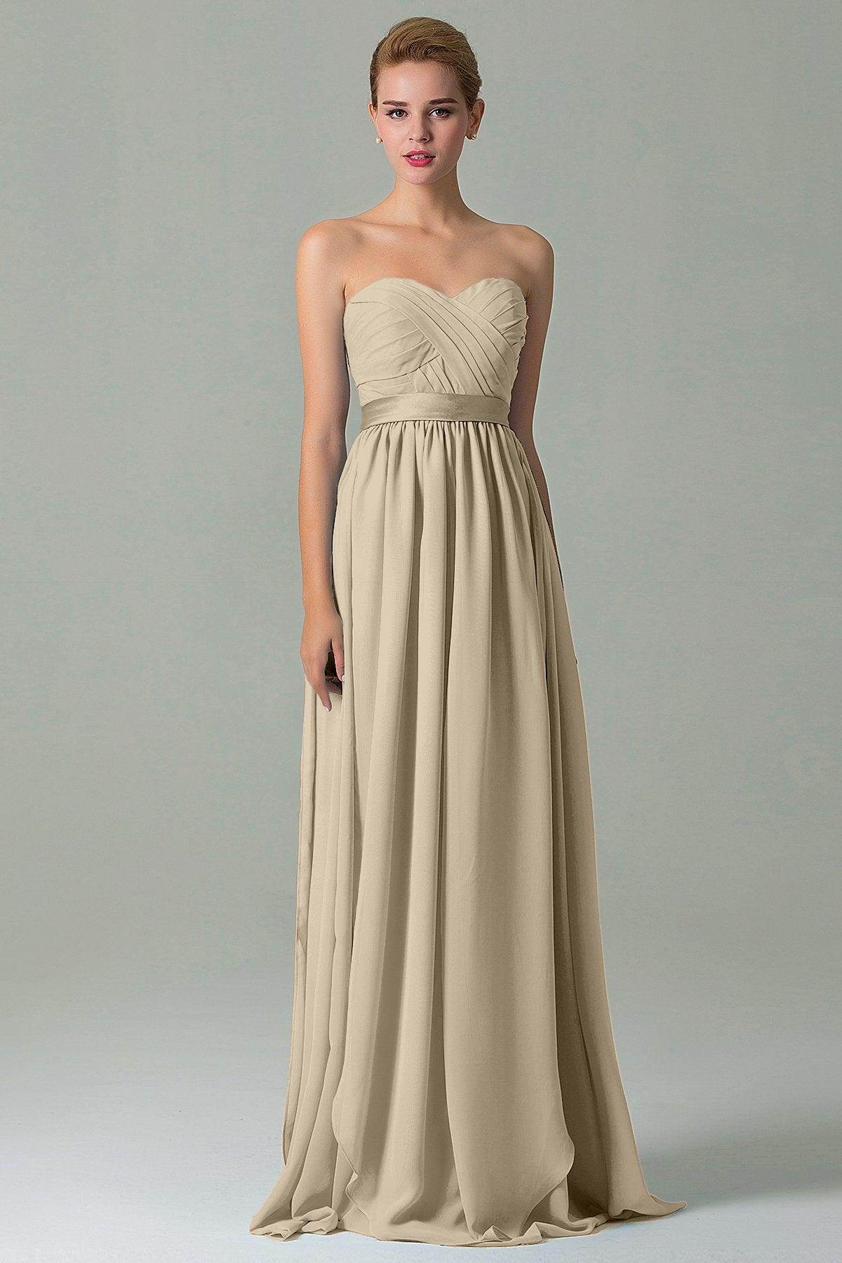 Sheath Floor Length Chiffon Bridesmaid Dress COZF140A1