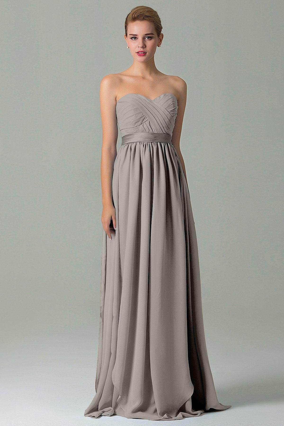 Sheath Floor Length Chiffon Bridesmaid Dress COZF140A1