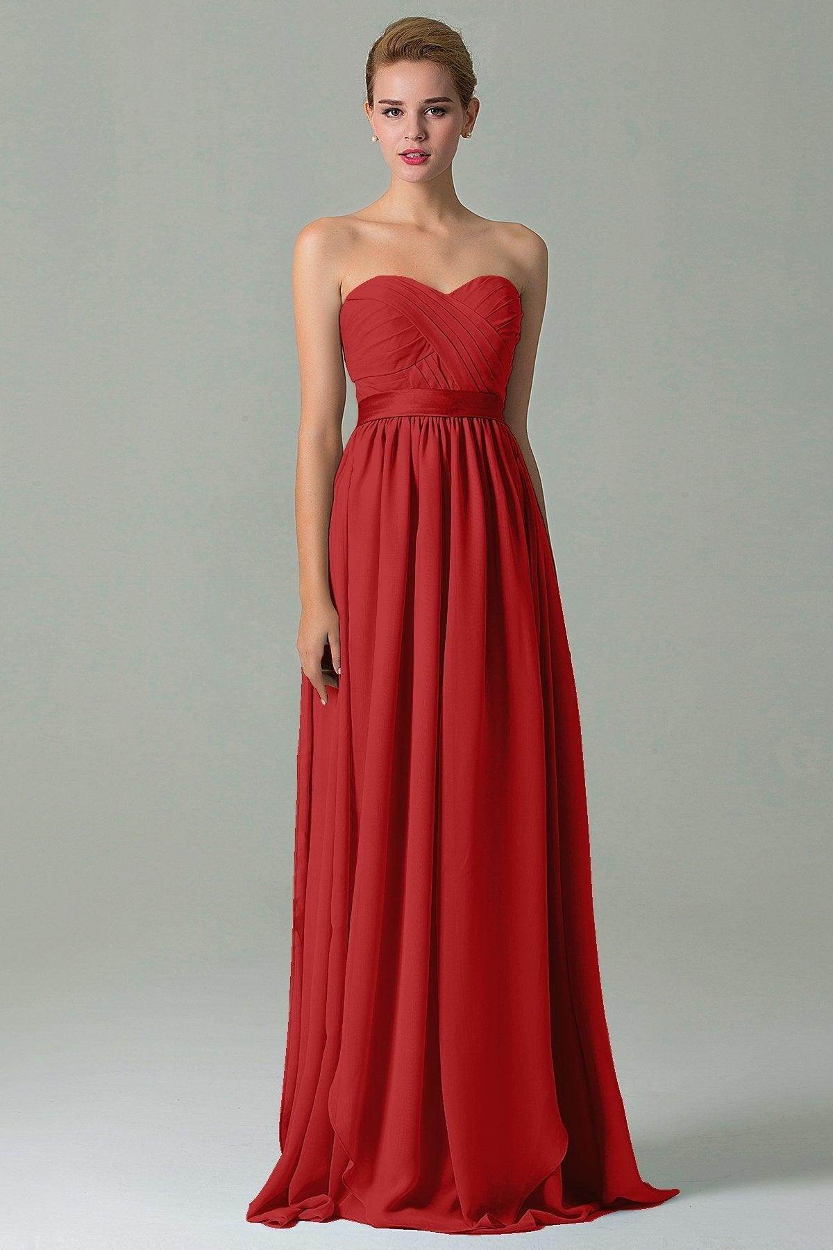 Sheath Floor Length Chiffon Bridesmaid Dress COZF140A1