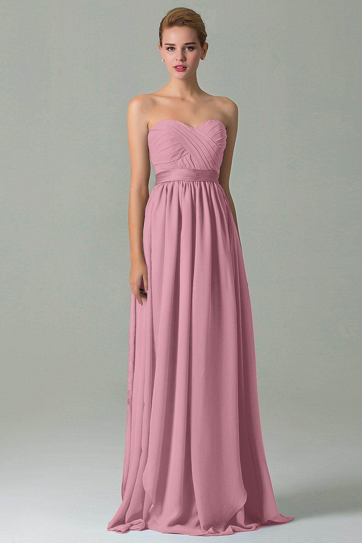 Sheath Floor Length Chiffon Bridesmaid Dress COZF140A1