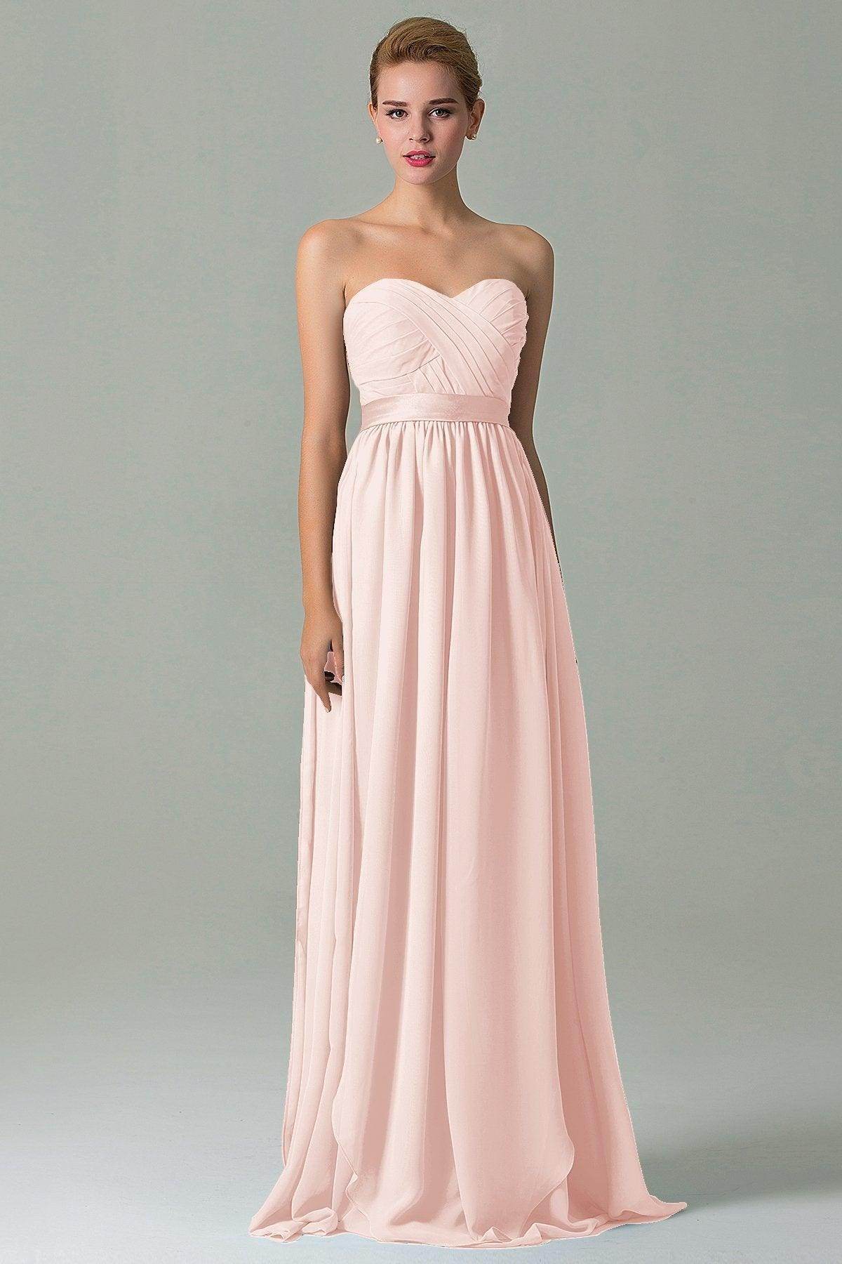 Sheath Floor Length Chiffon Bridesmaid Dress COZF140A1