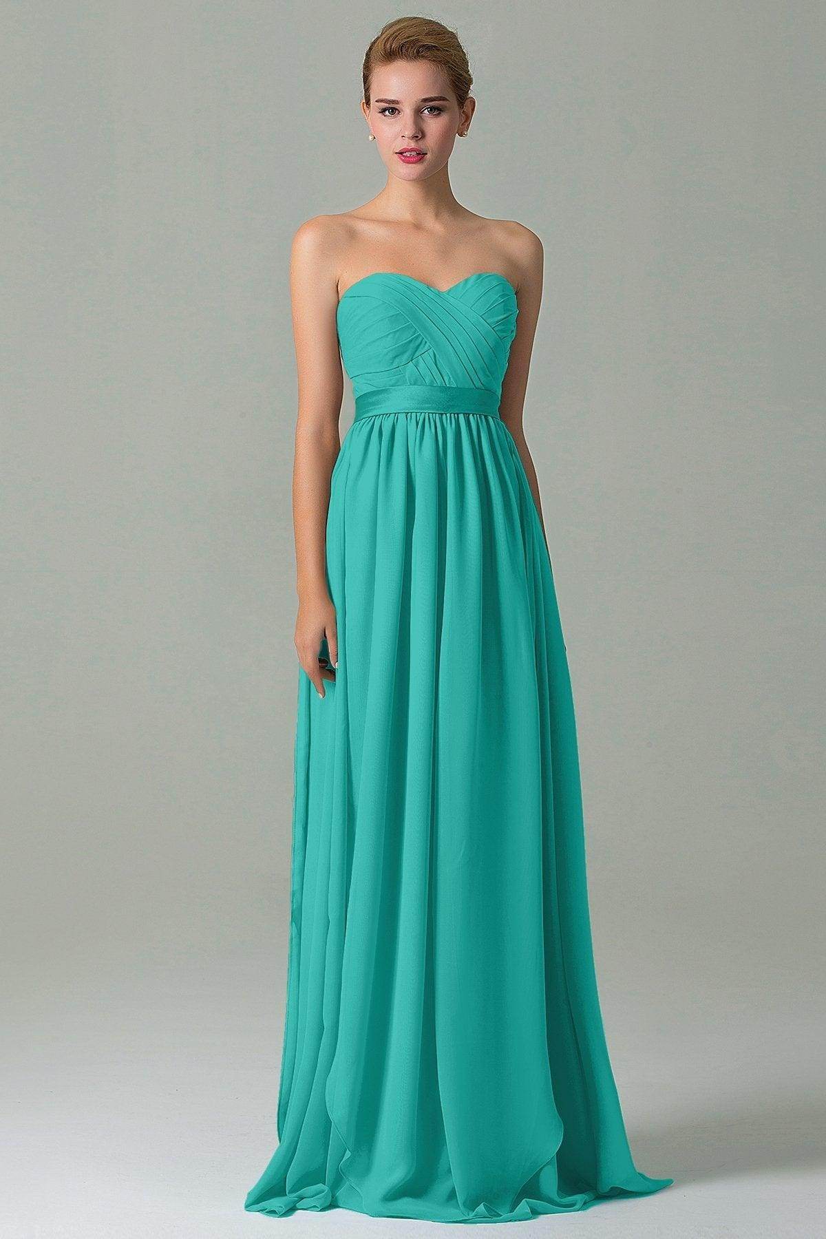 Sheath Floor Length Chiffon Bridesmaid Dress COZF140A1
