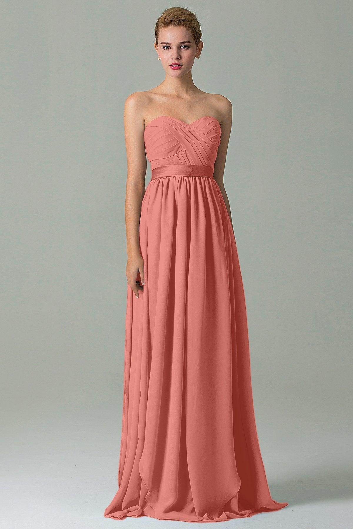 Sheath Floor Length Chiffon Bridesmaid Dress COZF140A1