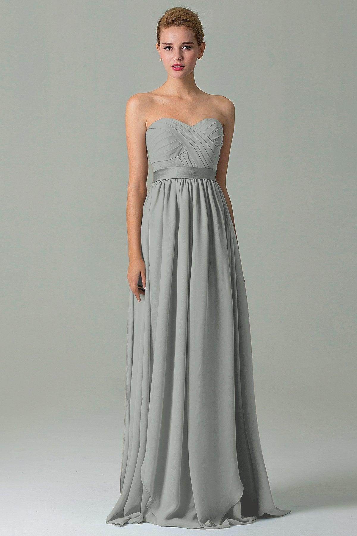Sheath Floor Length Chiffon Bridesmaid Dress COZF140A1