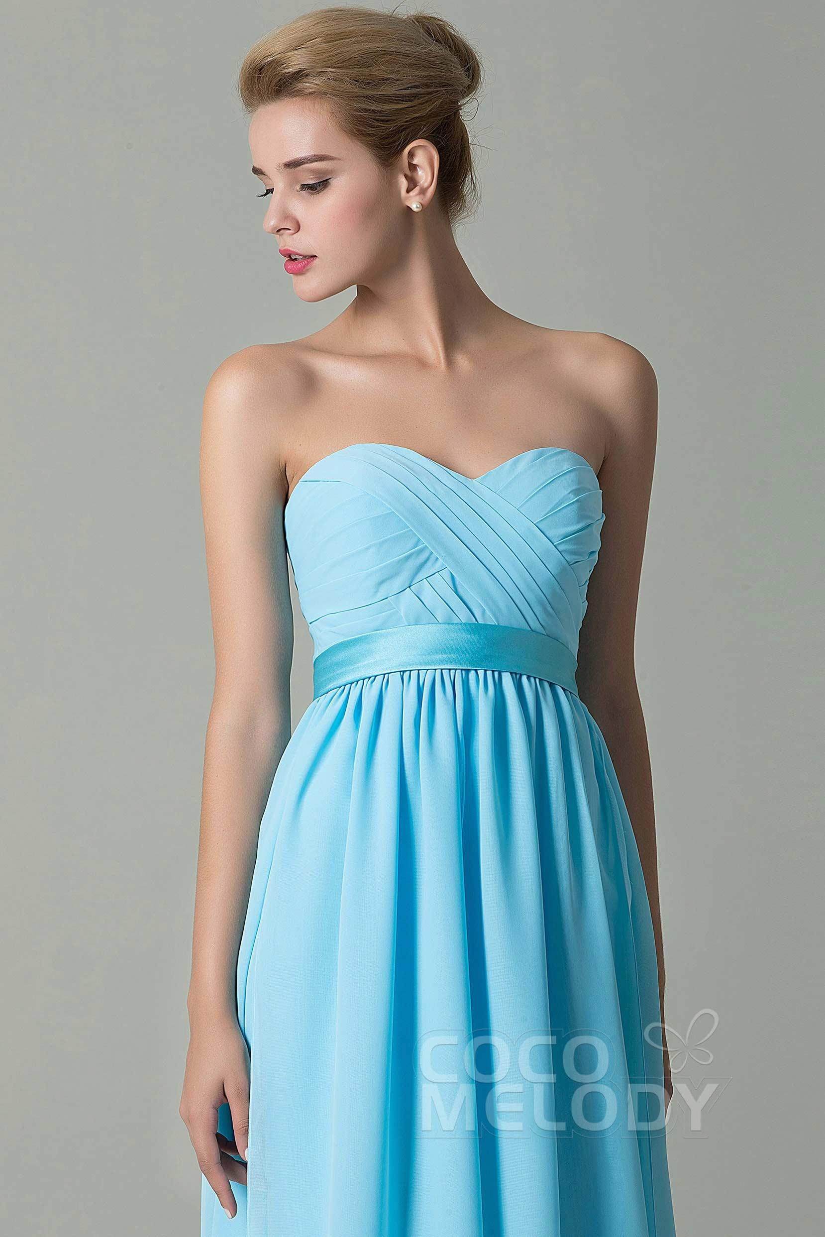 Sheath Floor Length Chiffon Bridesmaid Dress COZF140A1