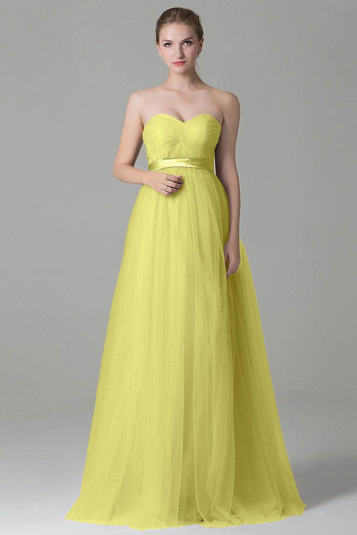 Sheath-Column Floor Length Tulle Bridesmaid Dress COZF1500B